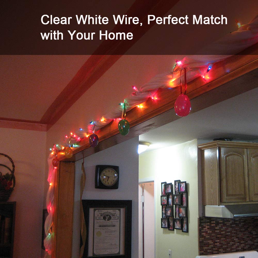 Brizled Colored Christmas Lights, 300 Count 69.6Ft Incandescent Christmas Lights, Connectable 120V Ul Certificated Christmas String Lights, Mini Light Set White Wire For Xmas Tree Holiday Party Decor