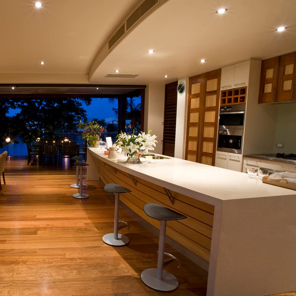 Jesco Lighting Tm302Whwh 3-Inch Aperture Low Voltage Trim Recessed Light, Adjustable Open Reflector, All White Finish