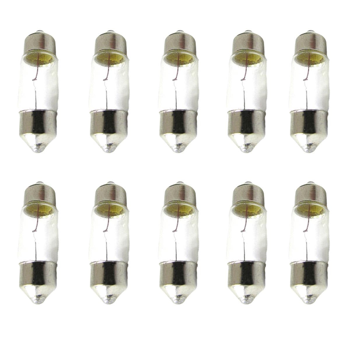 Carall 10 Pcs Car Halogen Bulbs T11 1,22In 12V 5W Sv8,5-8 Torpedo Shape, For Headlight Car Bulbs, Beam Low/High Beam Fog Light R