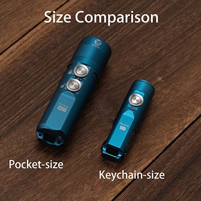RovyVon A3 Gen 4 Keychain Flashlight, 650 Lumens, USB C Rechargeable, G4-Blue, Lightweight, Water-Resistant, EDC for Camping & Emerg