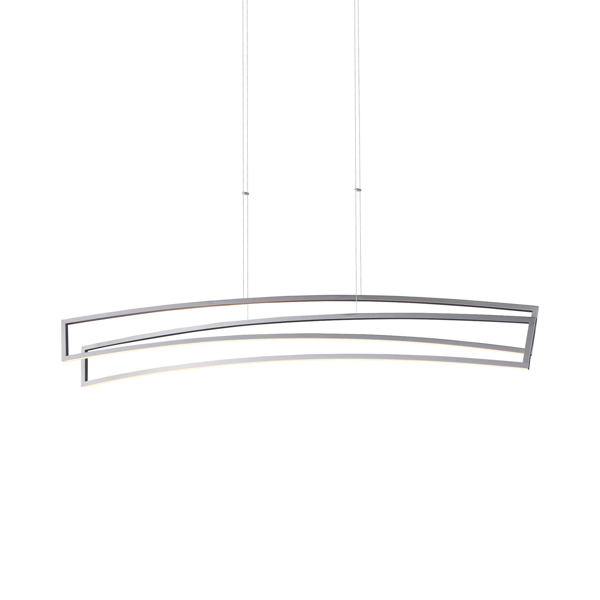 Vonn Sirius 46&quot; Silver Linear Chandelier Lighting Fixture With Integrated Led, Aluminum