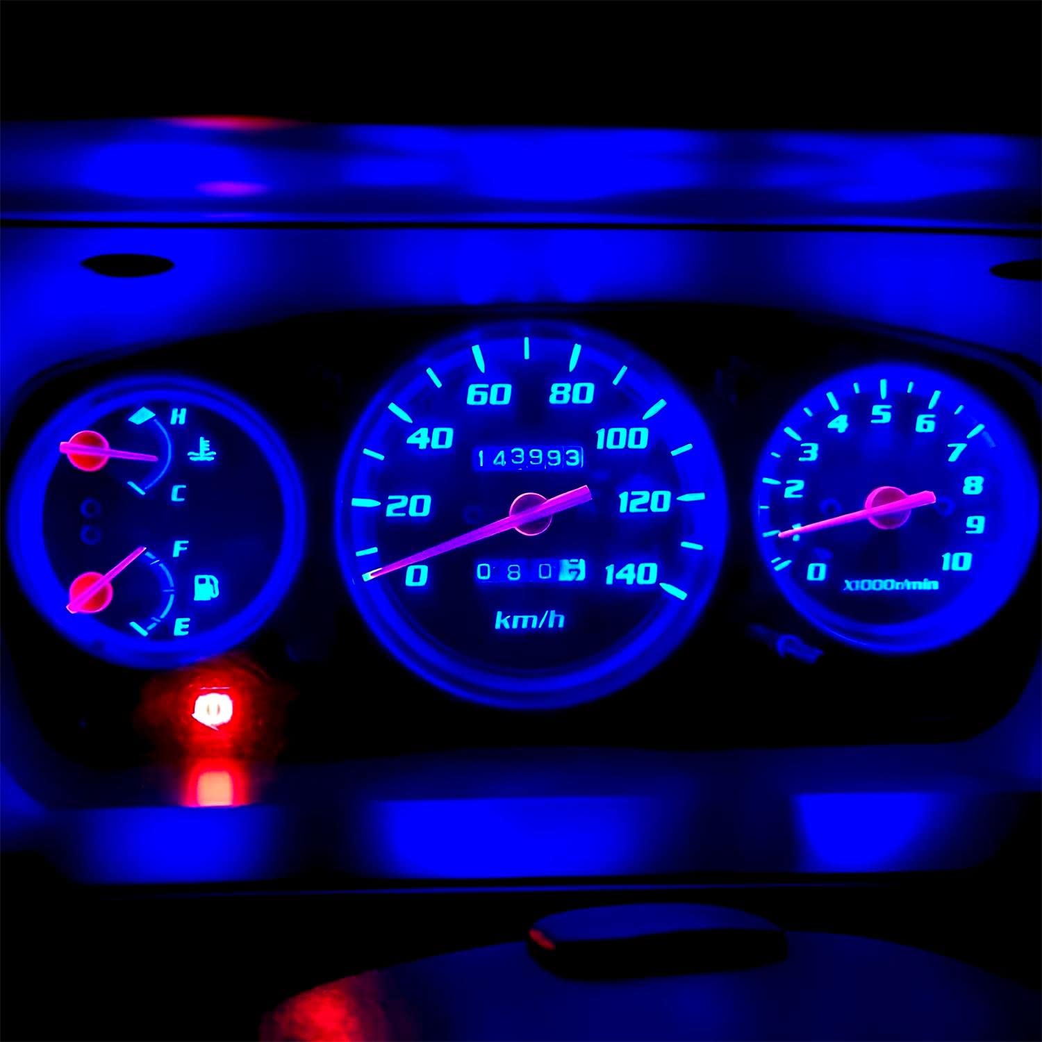 Auxlight Ultra Blue T5 37 74 2721 Pc74 Pc37 Led Bulb, 3030 Chips Super Bright 12 Volt Replacements, Interior Dome Map Dashboard