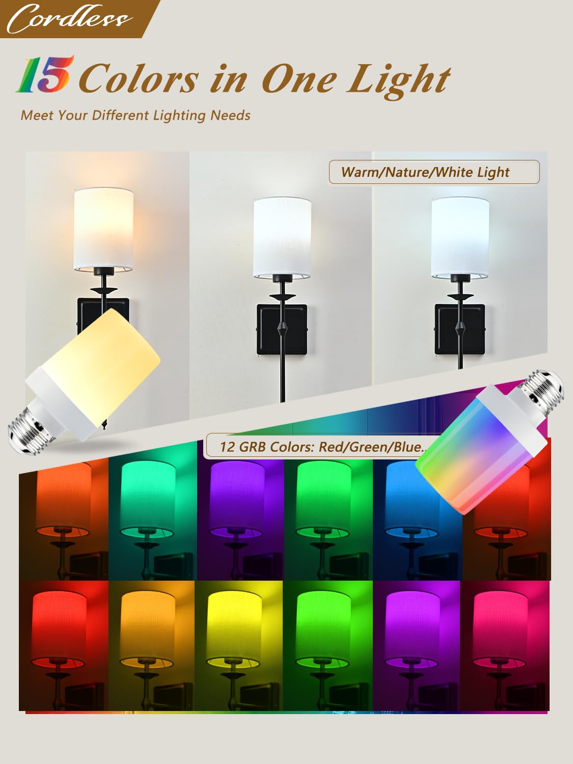 Battery Operated Wall Sconces Set Of 2 Sconces Wall Decor Black Cordless Wall Sconces With Remote 12 Colors Modes Rechargeable W