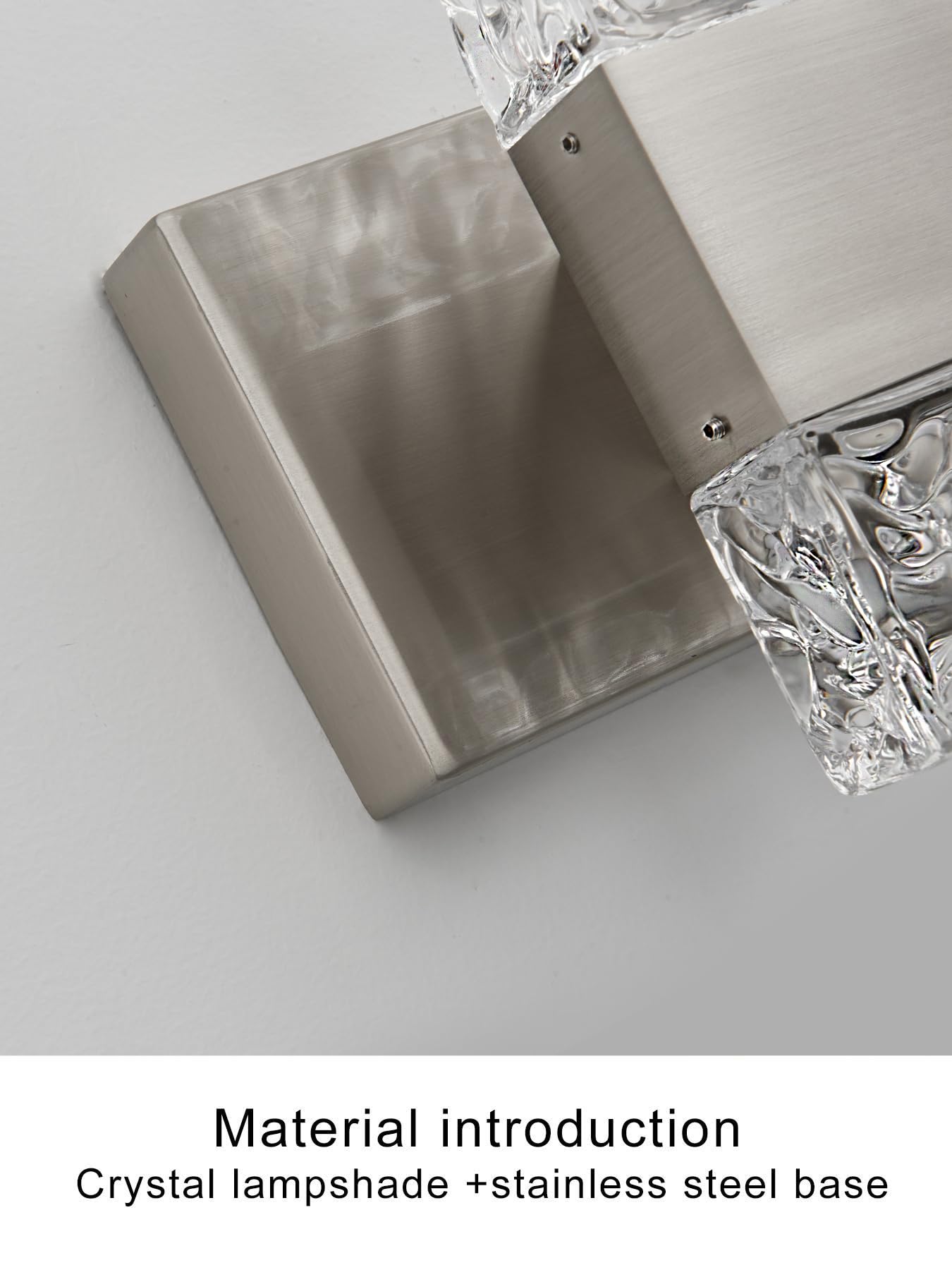 Oylyw Brushed Nickel Bathroom Vanity Light Fixture, 3 Lights, Dimmable Led Over Mirror Lighting