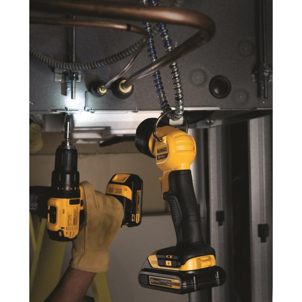 DEWALT 20V MAX LED Work Light/Flashlight, Model DCL040, One Size, Black & Yellow, Durable Plastic Construction