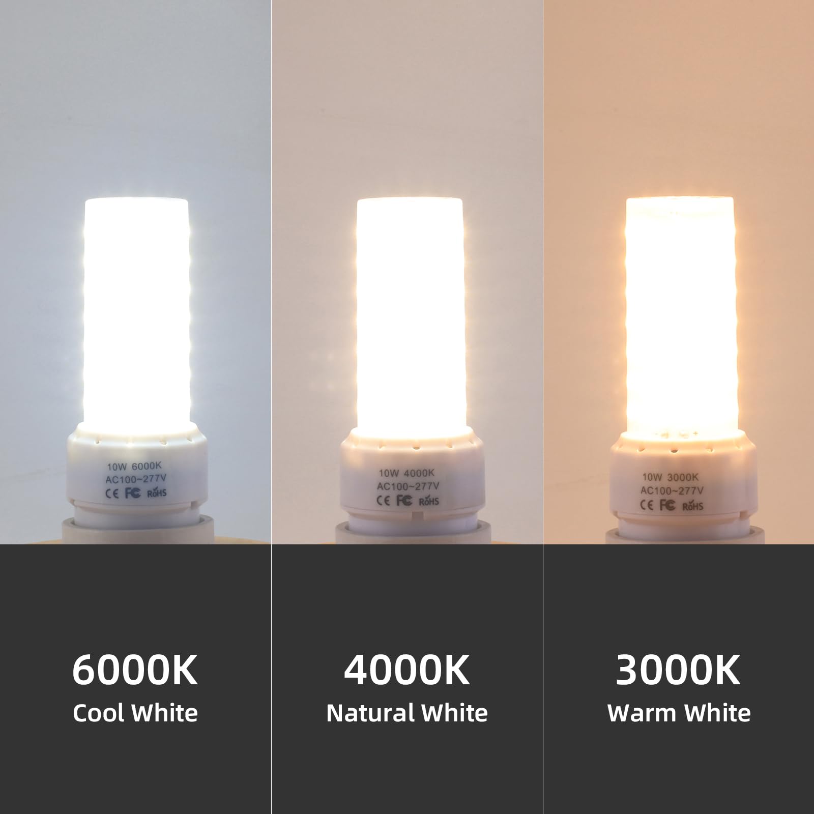 Lidesheng Gx23-2 Base Led Light Bulb Plug And Play,6000K Cool White 2Pin Led Pl Bulb, 13W 18W Cfl Equivalent, Ballast Compatible