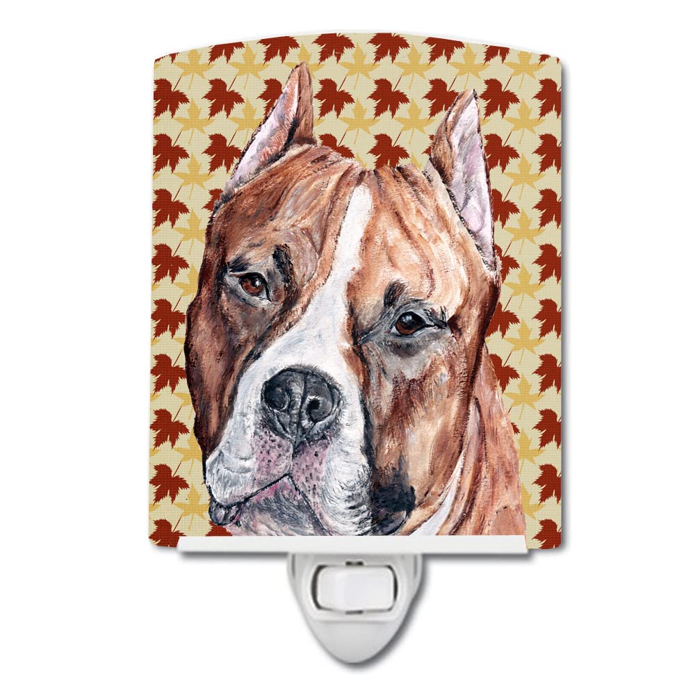 Carolines Treasures Ceramic Night Light Staffordshire Bull Terrier 6x4x3in Multicolor Model SC9680CNL UL-Certified for Bedroom, Bathroom, Nursery