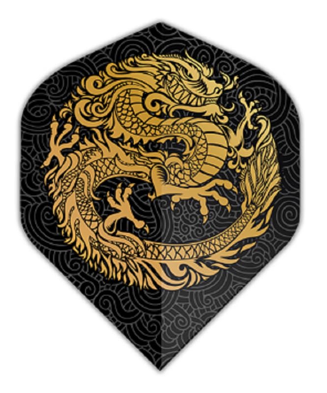 US Darts Pentathlon Dragon Standard Dart Flights - 3 Sets (9 Flights) - 100 Micron - Black