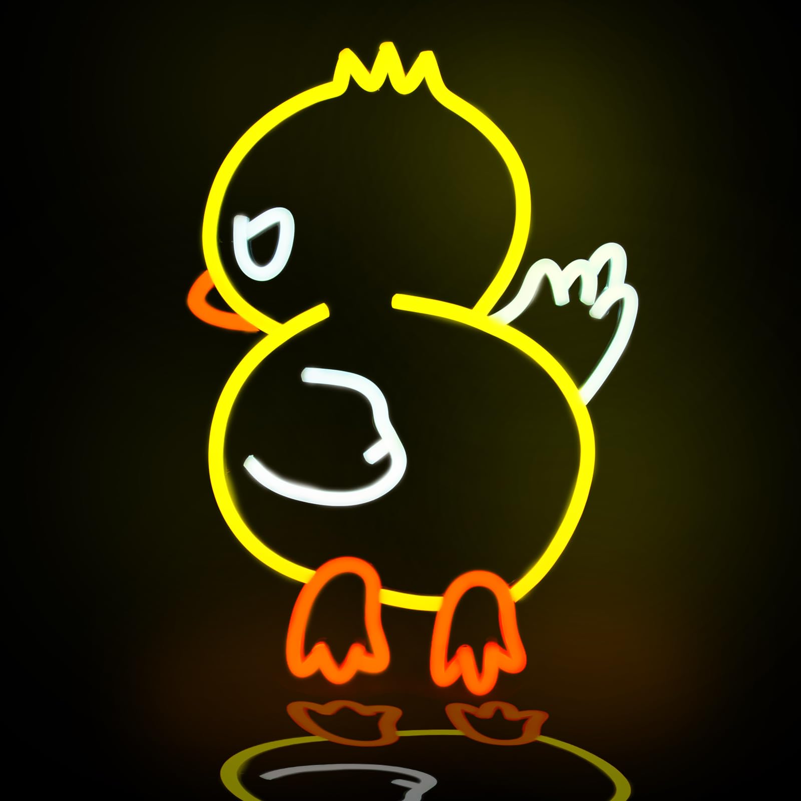 JEDAEMEN LED Neon Sign for Wall Decor, Duck Off, Acrylic, 13.8 x 9.8 inches, USB Powered, Yellow White