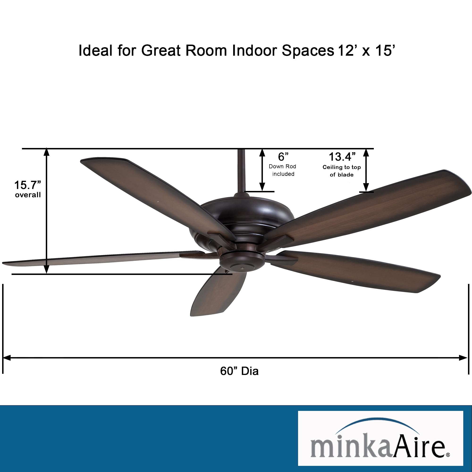 Minka-Aire F689-KA Kola-XL 60 Inch Ceiling Fan in Kocoa Finish