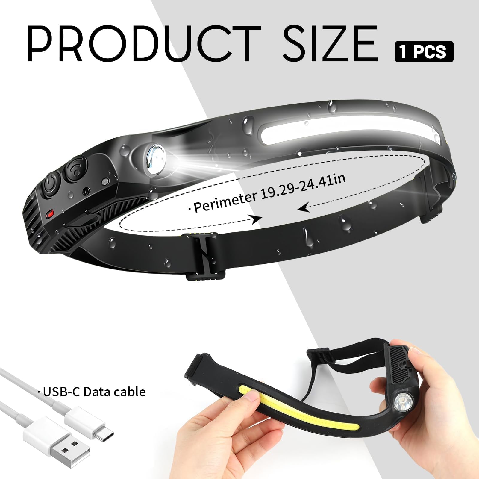 Headlamp 4 Pcs, 230 Wide Beam Head Lamp, Motion Sensor Led Headlamp Rechargeable, 5 Mode Headlight Flashlight For Camping Fishin