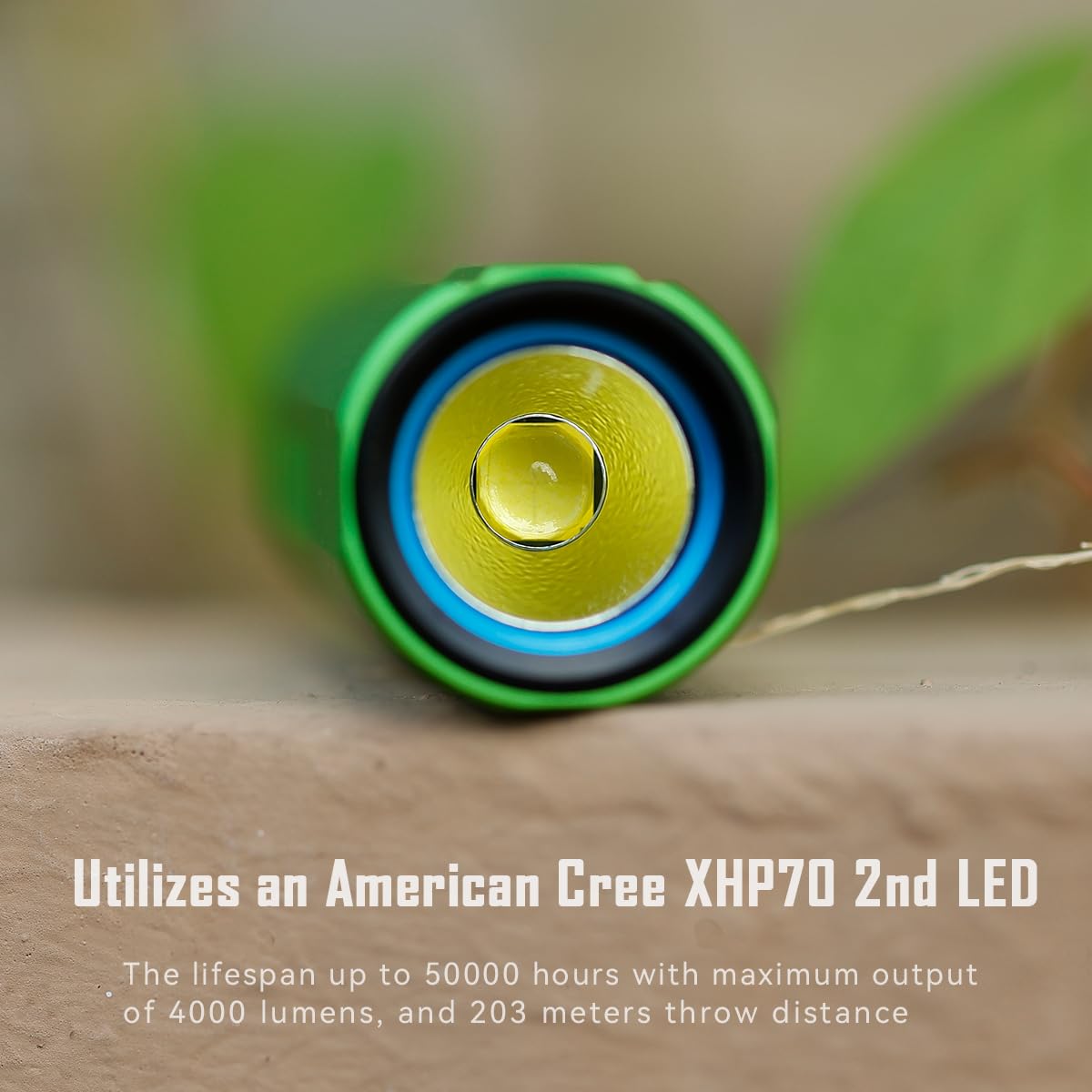 IMALENT LD70 Pocket Flashlight, 4000 Lumens, Rechargeable, Aluminum, Fruit Green
