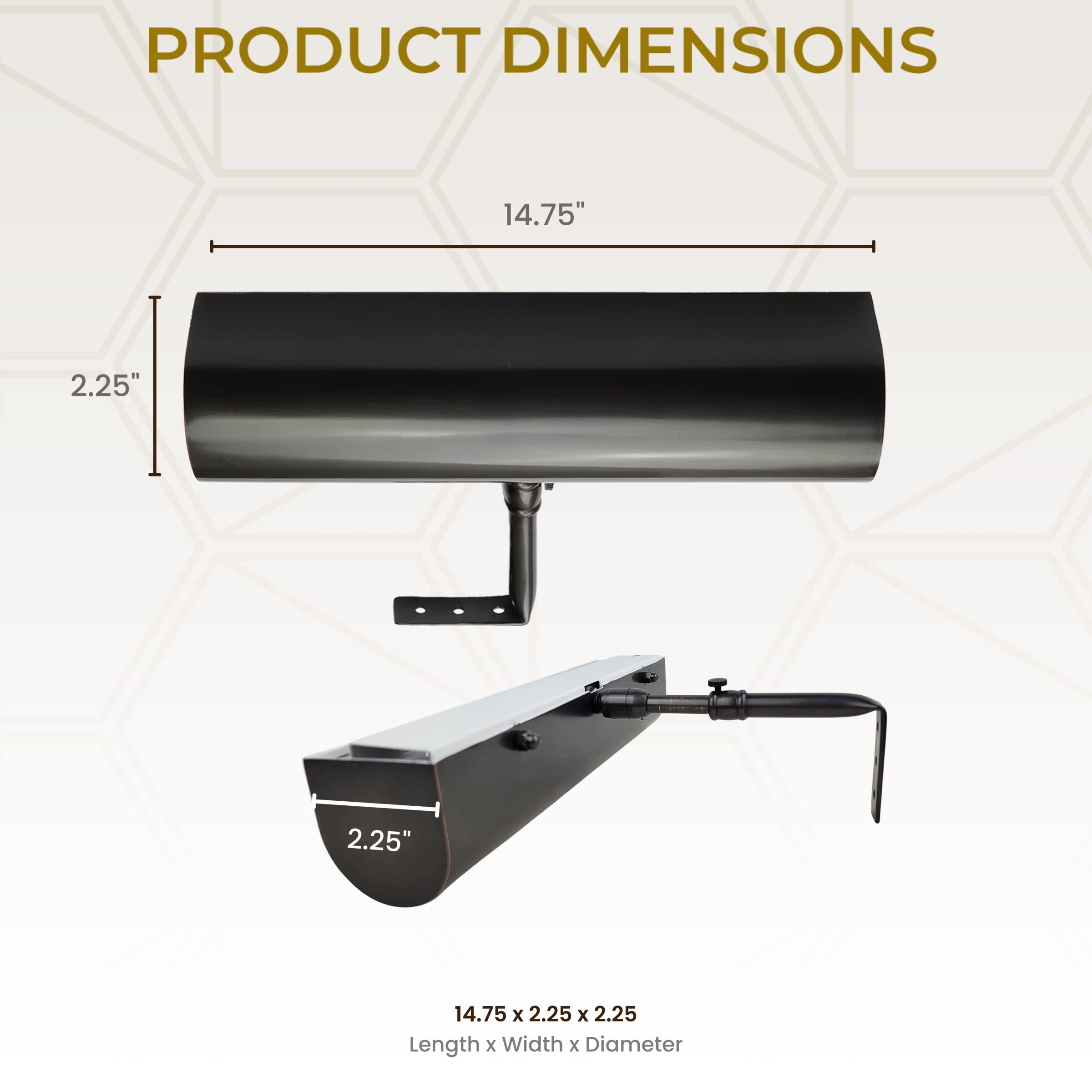 Royal Designs, Inc. Cordless Remote Control Led Picture Light, Dimmable With Timer Function, Oil Rubbed Bronze, 14.75 Inches, 2