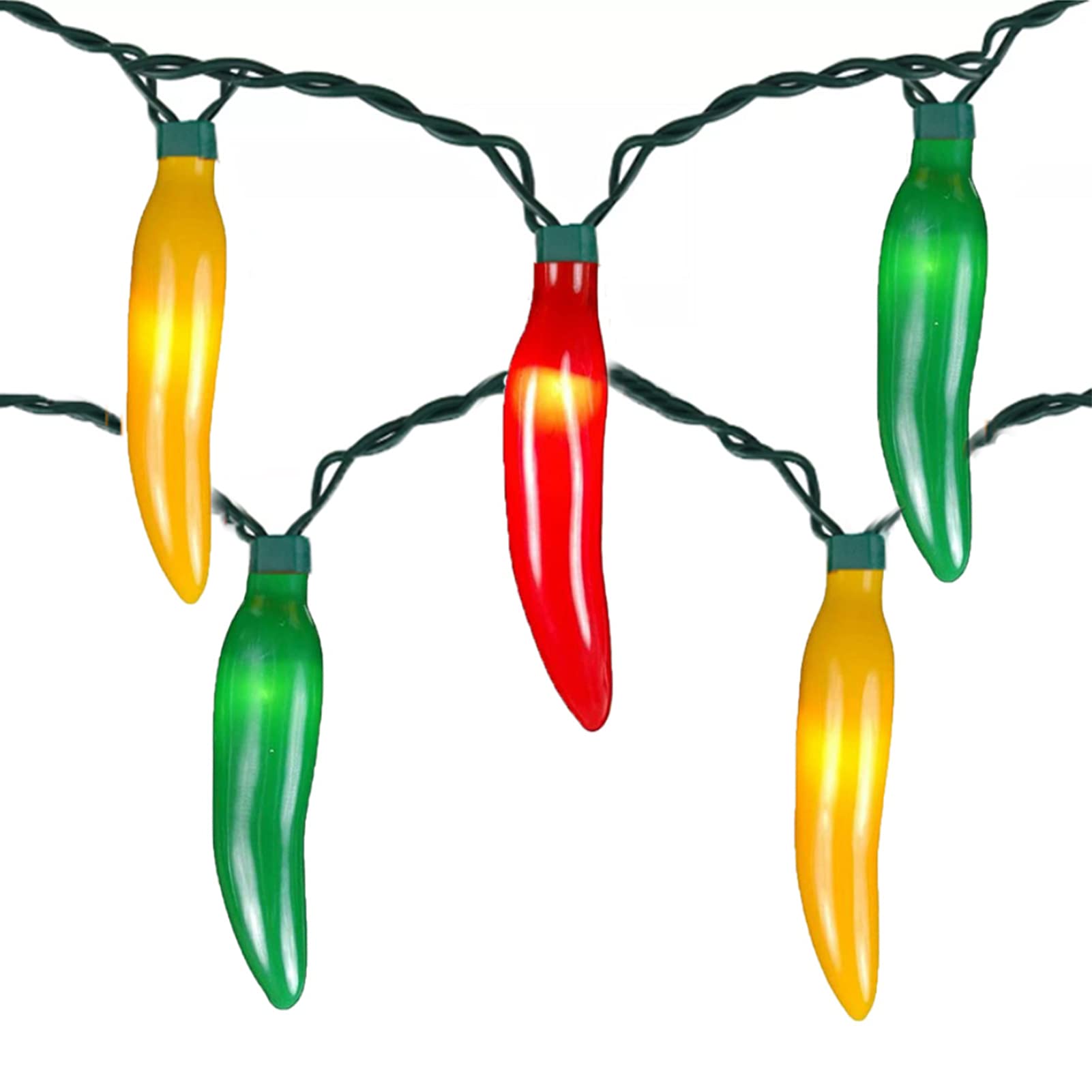Abeja Multicolor Chili Pepper String Lights with 35 Chili Bulbs Warm Lights 13.6FT, UL Listed for Indoor/Outdoor Lights Bedroom 