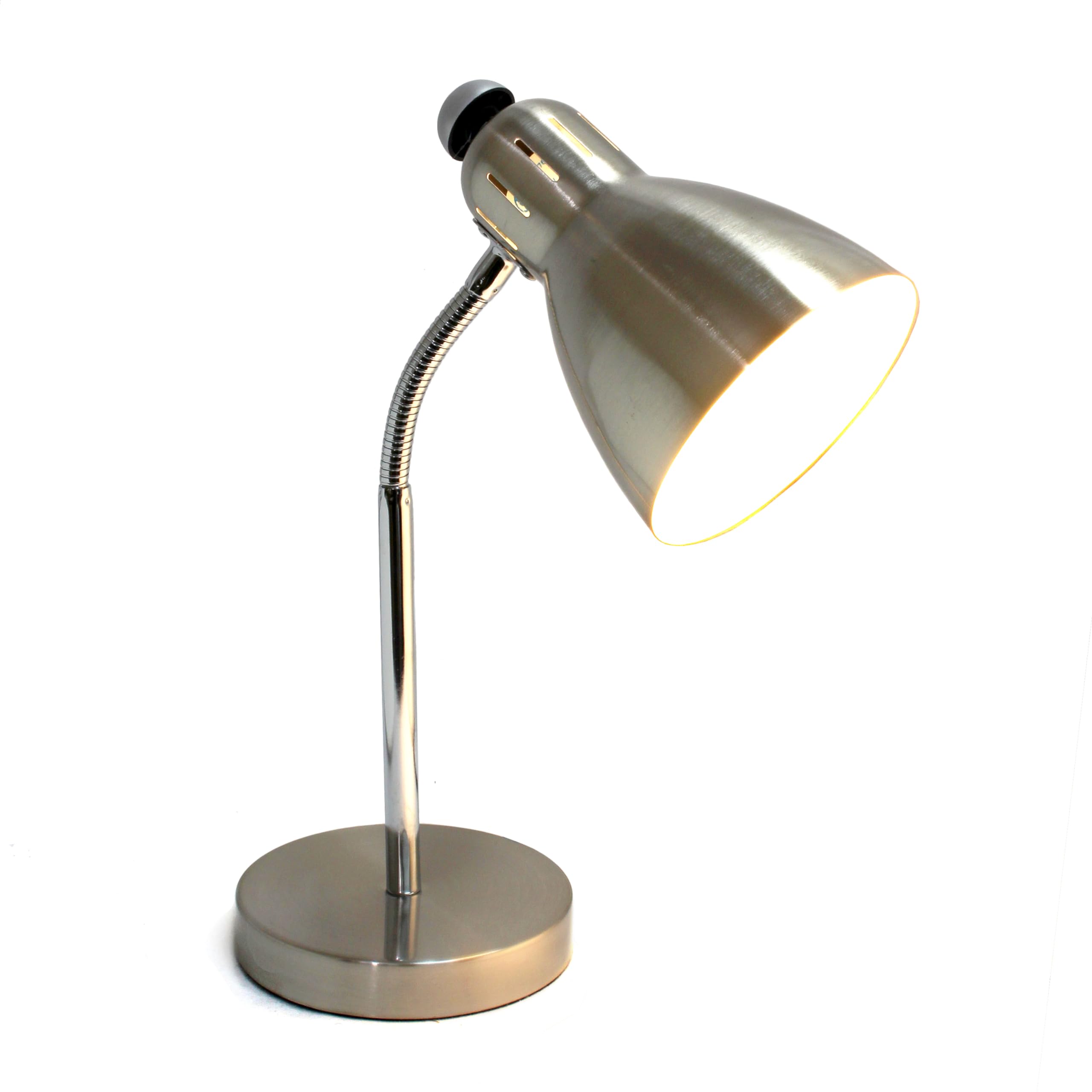 Simple Designs Ld1037-Bsn Semi Flexible Desk Lamp, Brushed Nickel