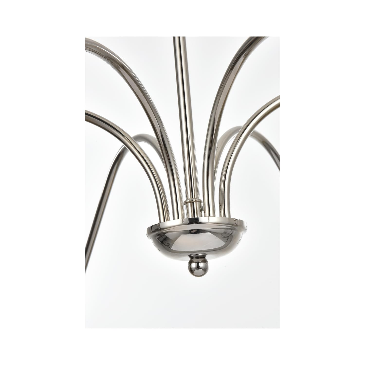 Living District 54&quot; 6-Light Metal Chandelier In Polished Nickel - Modern Lighting Fixture