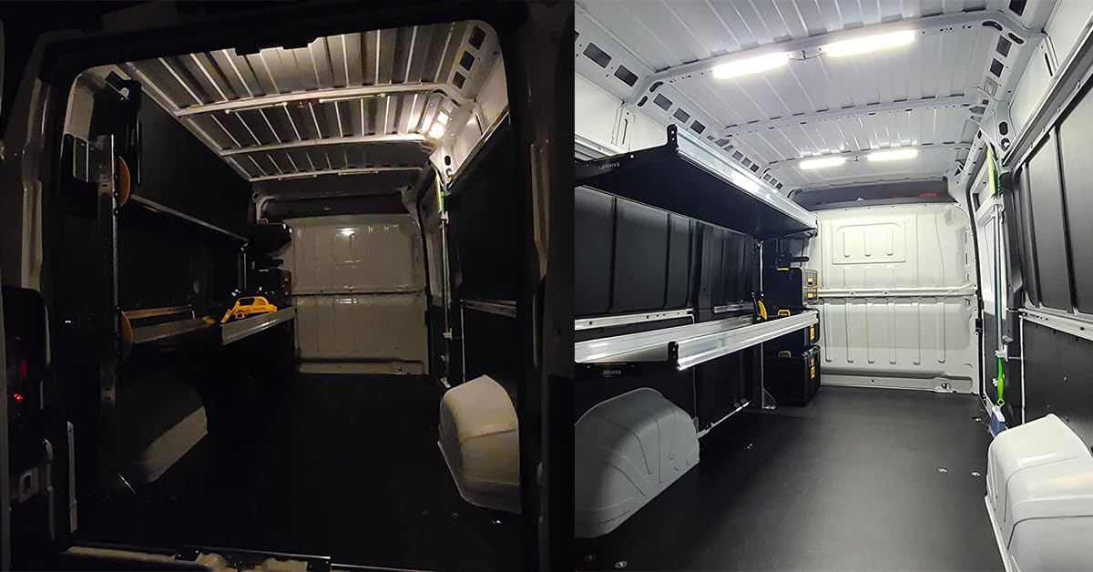 12V Led Interior Light Bar, Dc 12 Volt Led Strip Lights With Switch And Magnets, 6500K White Light For Enclosed Cargo Trailer Ca