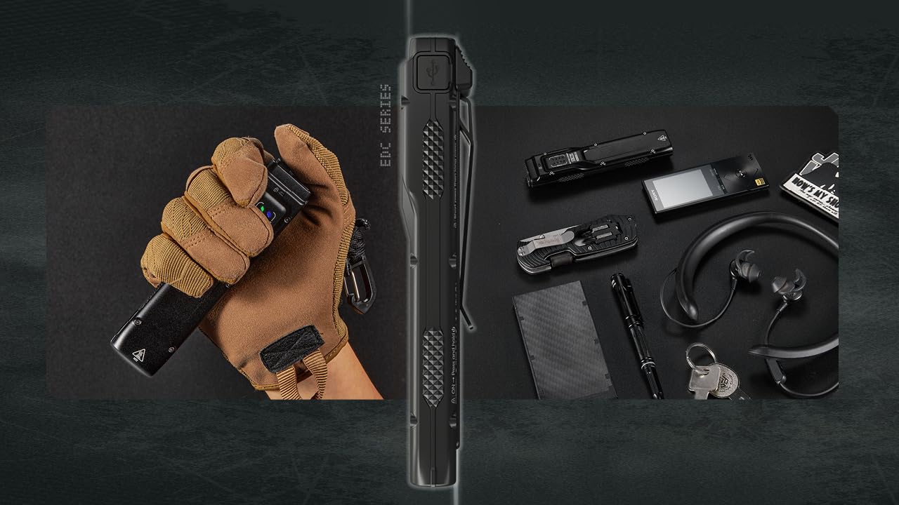 Nitecore Edc25 Edc Flashlight, 3000 Lumen Slim Flat Shape Usb-C Rechargeable Lightweight For Everyday Carry With Clip, And Nitec