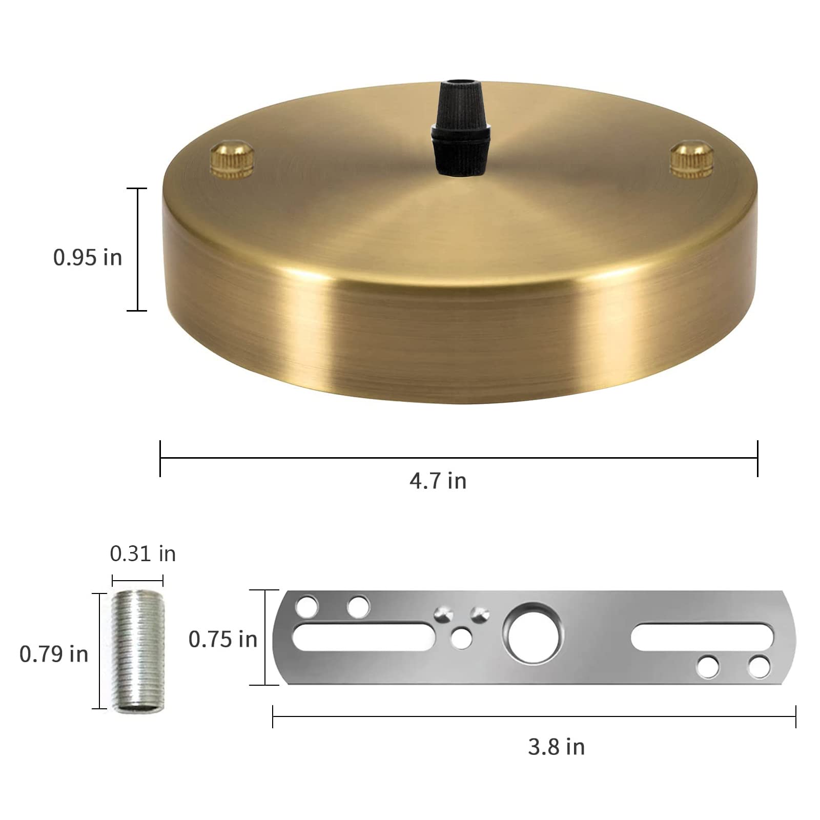 Vtyxctigj Light Canopy Kit Gold, 4.7&quot; Us Ul Vintage Chandelier Ceiling Light Plate For Pendant Light Chandelier Canopy Kit With All Mounting Hardware, Light Fixture Cover Plate For Easy Installation