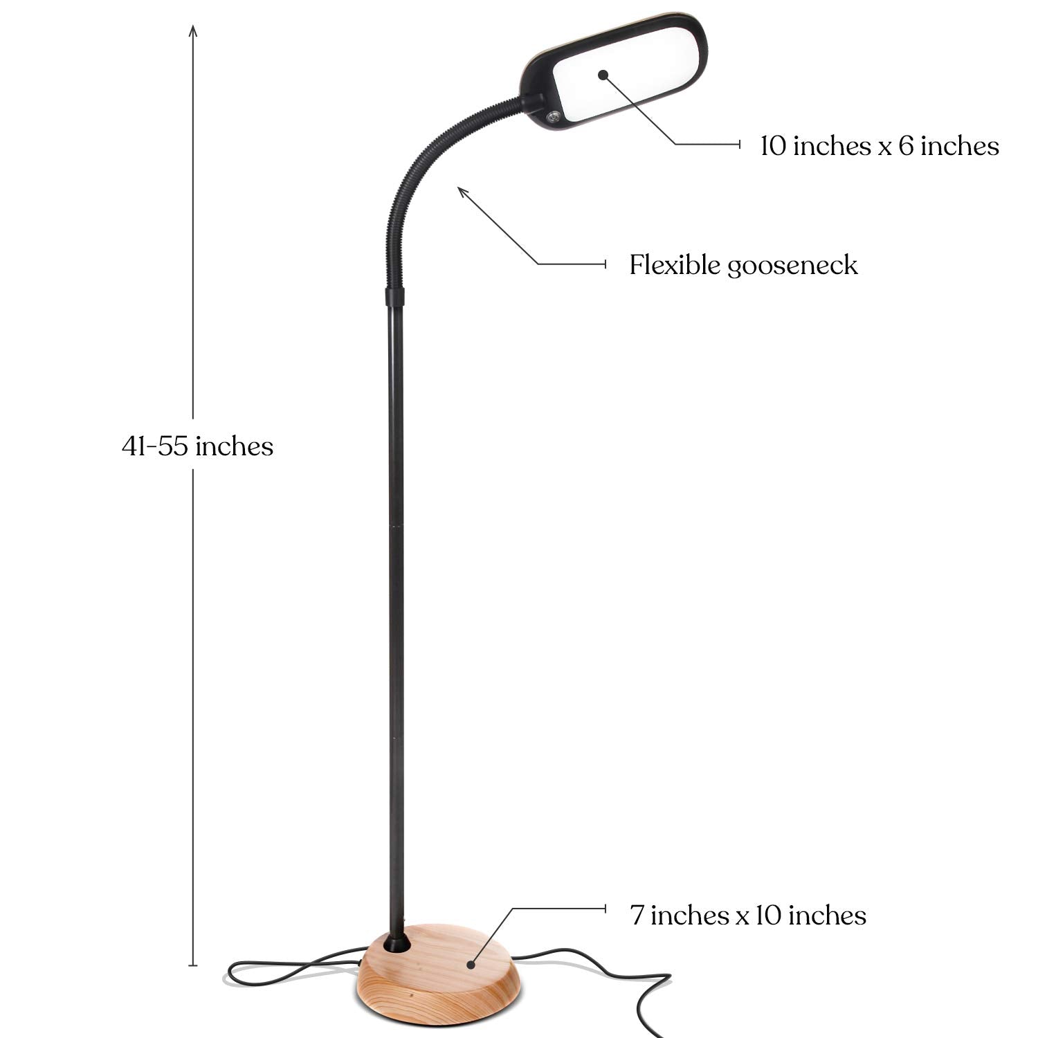 Brightech Litespan Slim Floor Lamp, Modern Led Lamp For Living Rooms & Offices, Tall Lamp With Adjustable Gooseneck, Work Light