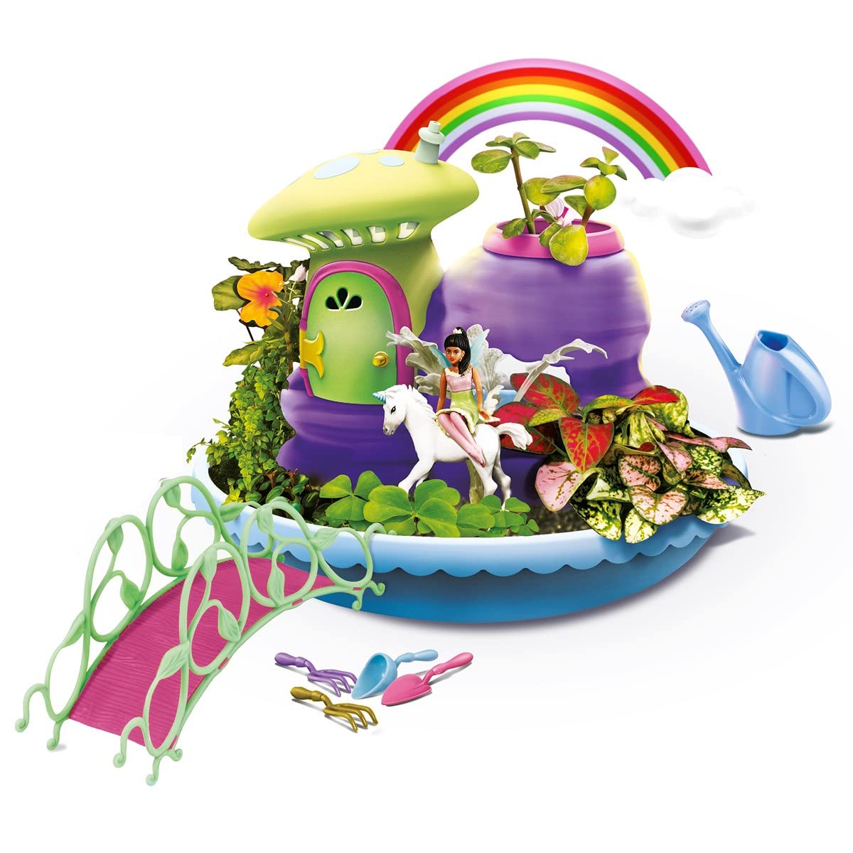 PlayMonster My Fairy Garden Light Unicorn Paradise Playset - Plastic, Multi, Ages 4+, Model 3648, Lights & Sound