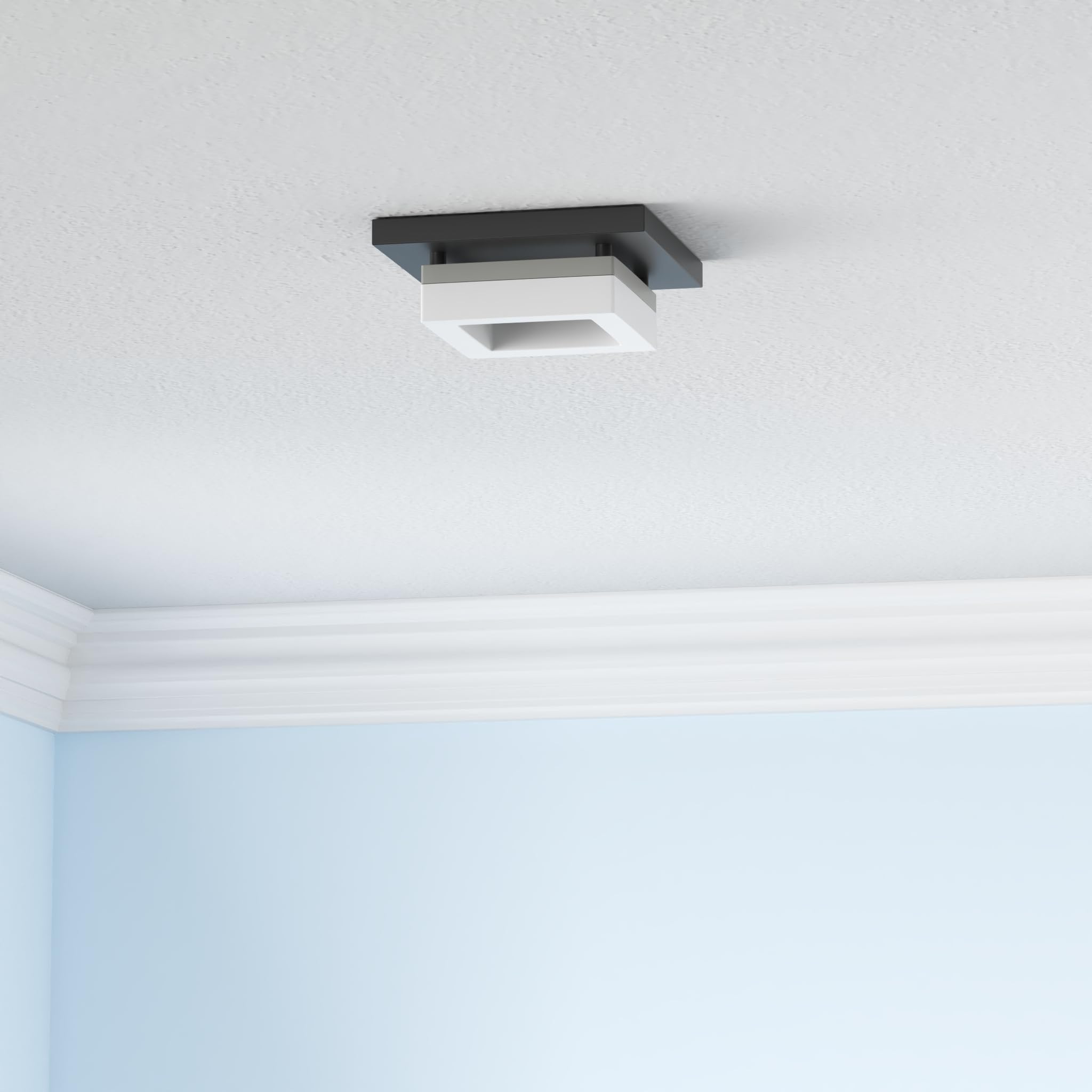 Sunco 8 Inch Square LED Flush Mount Light Fixture, 5 CCT Selectable, 1800LM, 2 Pack, Black, Alloy Steel, Model CL8_SQ-BK-