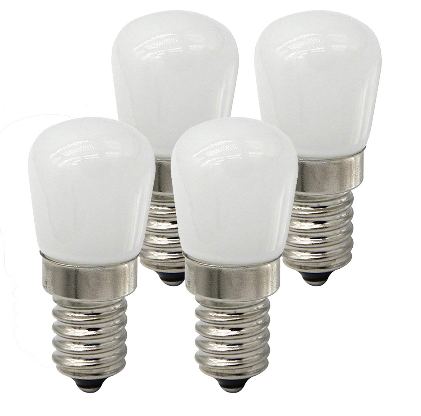 CTKcom 2W LED Refrigerator Bulb - E14 Base, 15W Equivalent, Daylight White 6000K, 4 Count, Glass