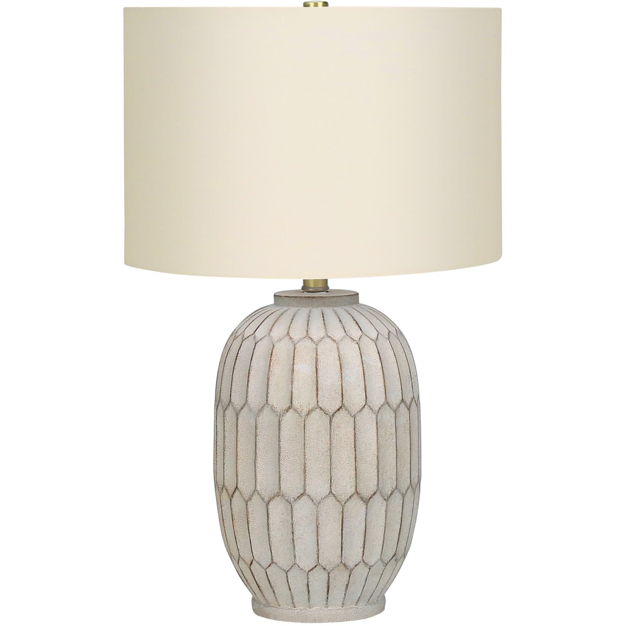 Monarch Specialties 9720 Lightingtable Lamp, Cream Resin, Ivory Shade, Transitional Lighting-24 H Table, 14.5&quot; L X 14.5&quot; W X 24&quot; H