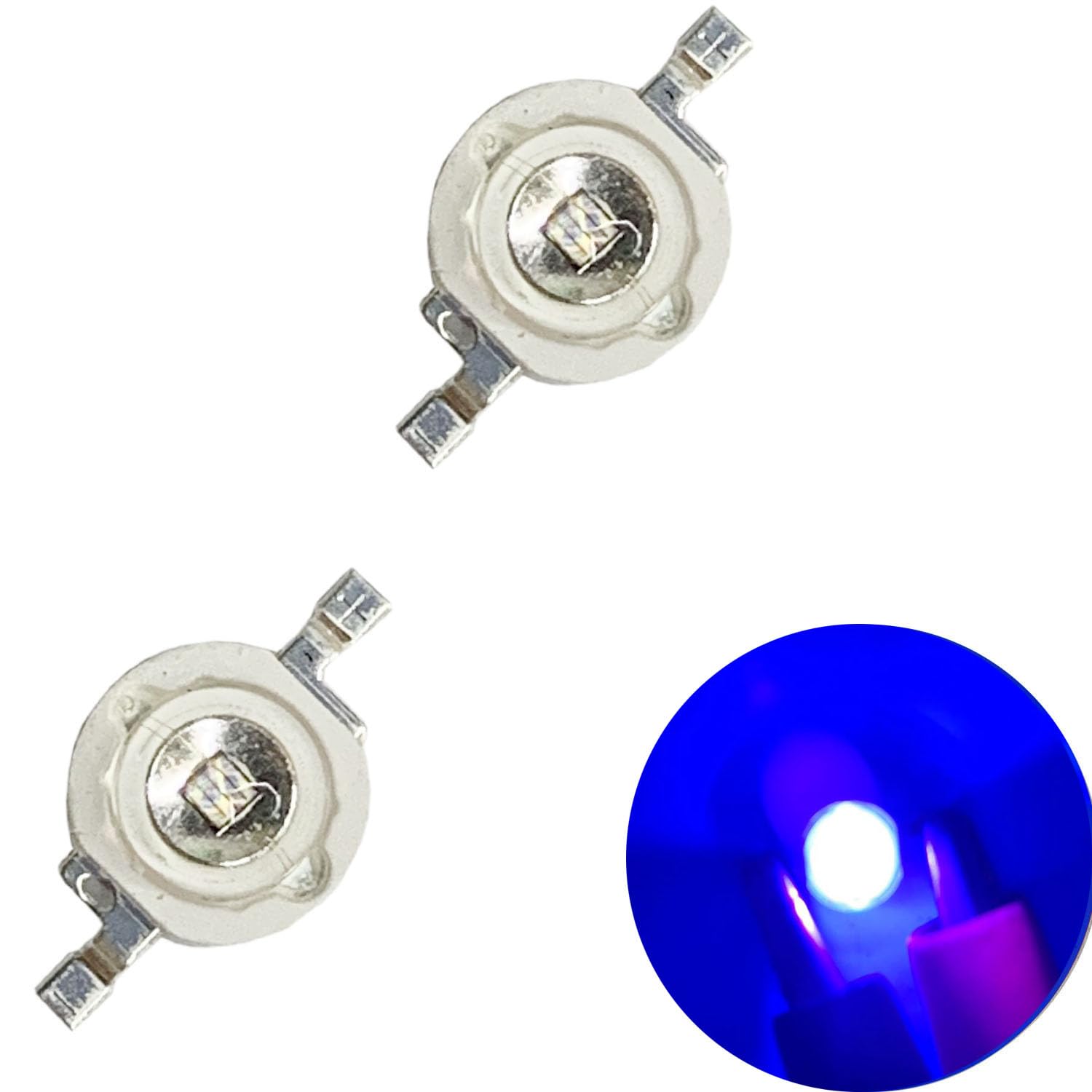 Topxcdz 50 Pcs High Power Led Chip 3W Purple Ultraviolet Uv 395Nm 600Ma - 700Ma Dc 3.2V - 3.4V Smd Cob Light Emitter Diode 3 W U