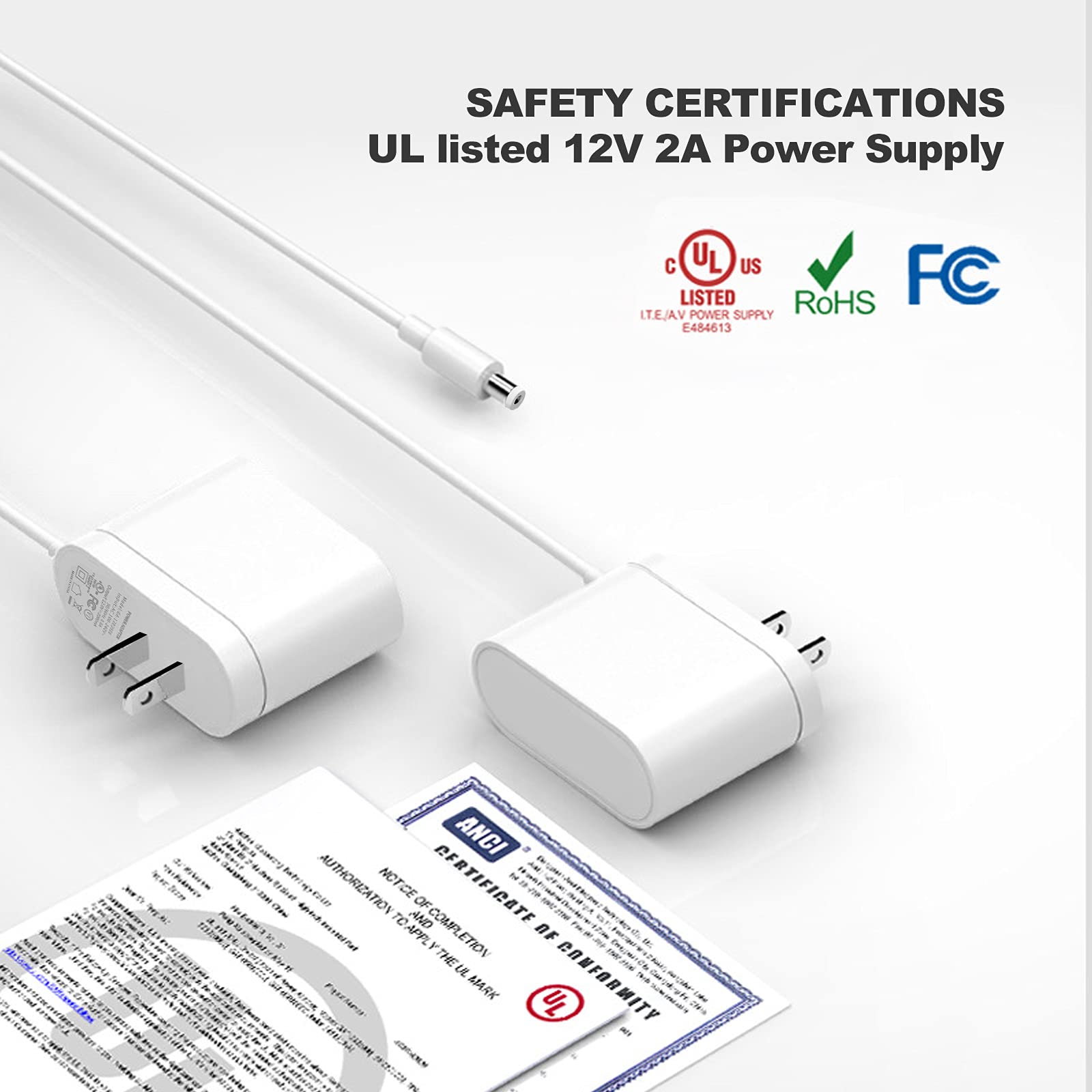 Gxilee Ul Listed 12V 2A Led Power Supply With Dimmer Switch Input 100-240V, Output 12 Volt Transformer With Dc 5.5Mm X 2.1Mm Con