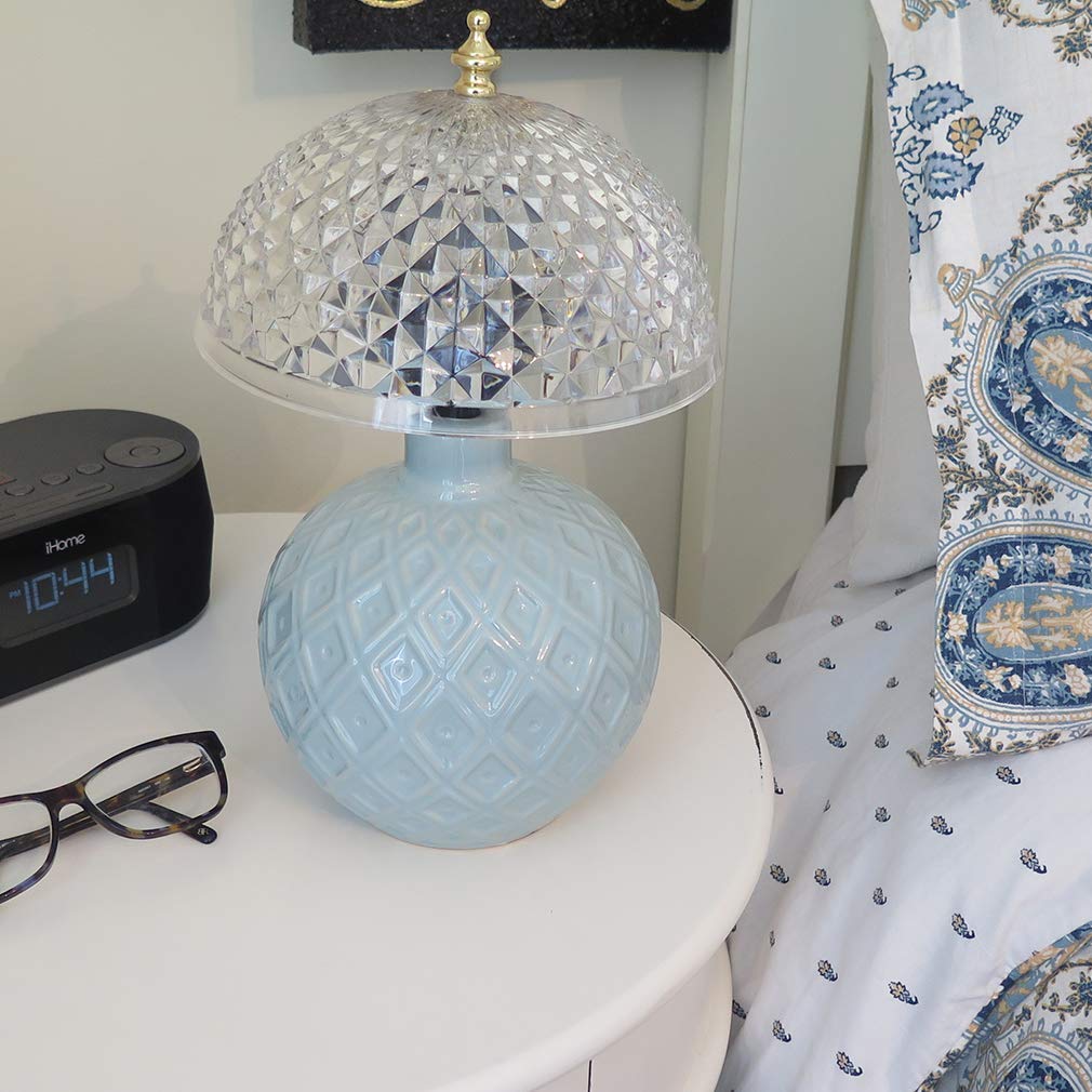 Evelots Clip On Shade for Ceiling Light Bulb, Antique Diamond Cut Acrylic, Clear, Model 3116-EVE, Package Quantity 1