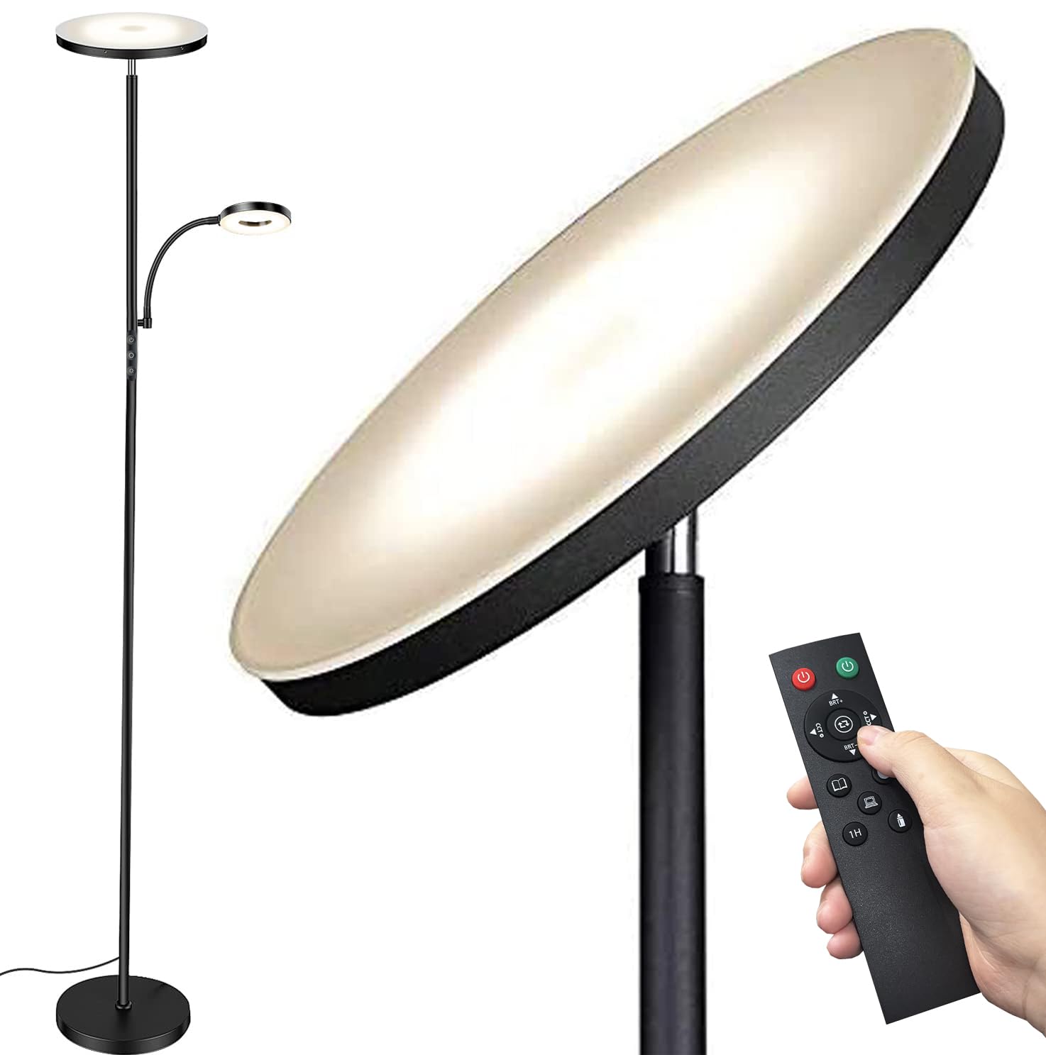 Marctronic Floor Lamp, Upgraded 42W 4000Lm Super Bright Led Floor Lamp For Living Room Bedroom, Dimmable Standing Reading Floor 