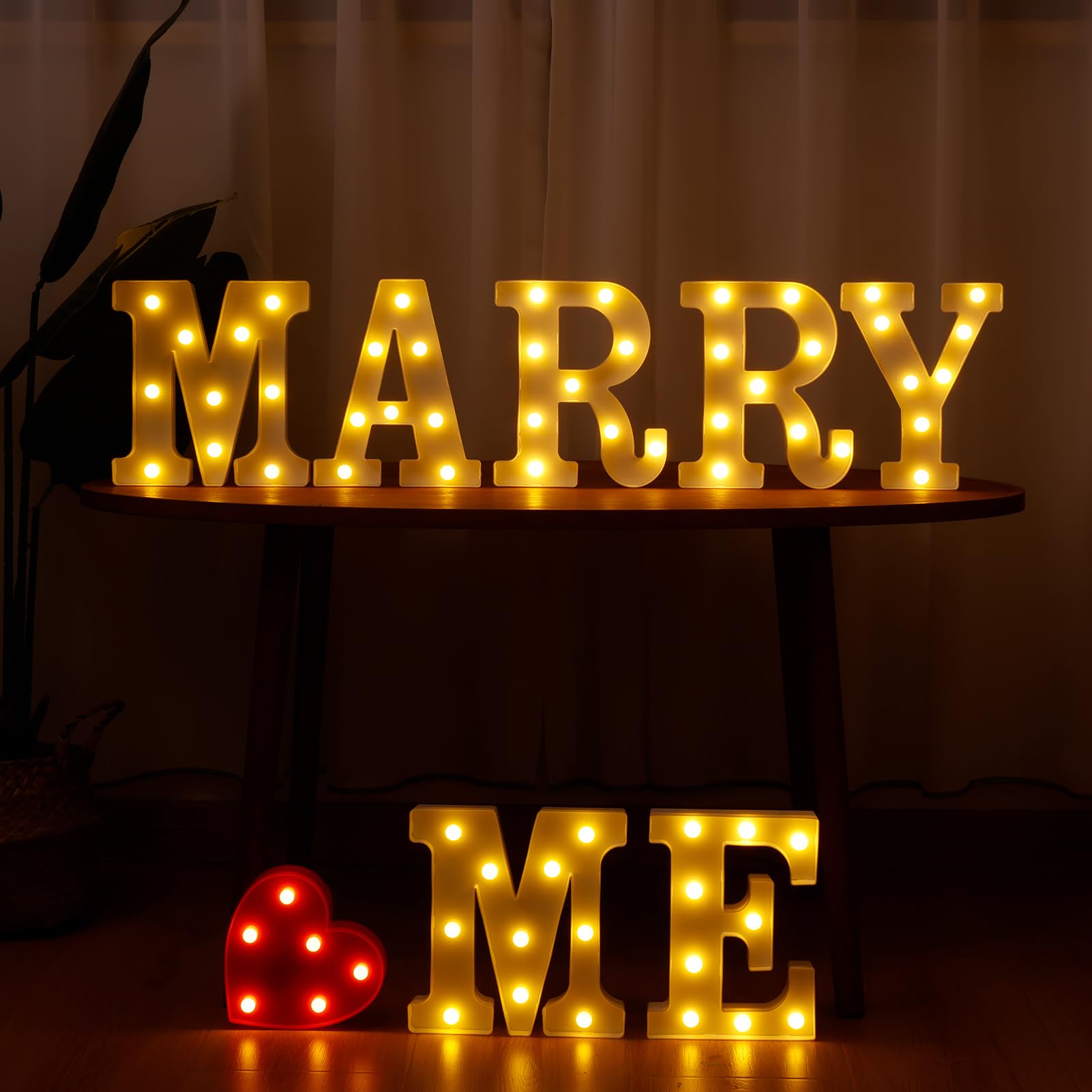 IFDGCTK Light Up Letters, LED Decorative Alphabet Lights, Battery Powered, Warm Light Heart, Model IFDGCTK
