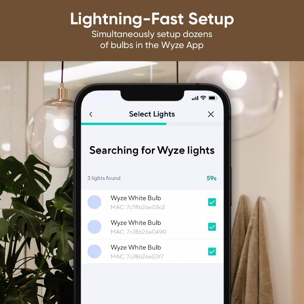 Wyze Lifestyle Bulb A19 Wi-Fi Smart Light, Dimmable, 800LM, 4-Pack, Tunable White 2700K-6500K, Compatible with Alexa & Google