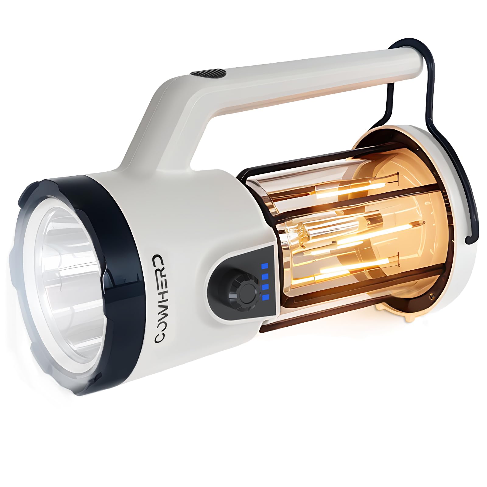Cowherd Camping Lantern With Rechargeable Flashlights - Led Camping Lights With Flashlight And Lantern Mode - Ideal For Power Outages, Spotlight, Searchlight, Outdoor, Hiking, Emergency