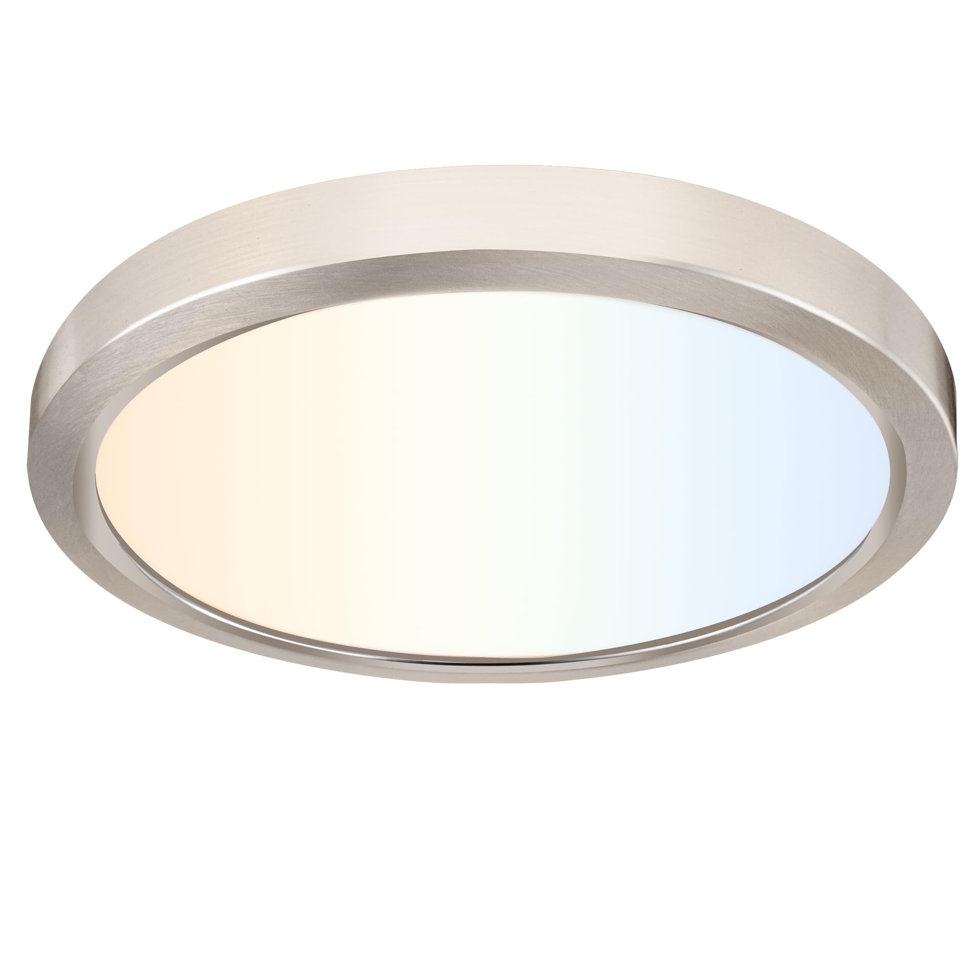 hykolity 9 Inch LED Round Flat Panel Light, 18W 1800LM, Selectable CCT 3000K/4000K/5000K, Brush Nickel,