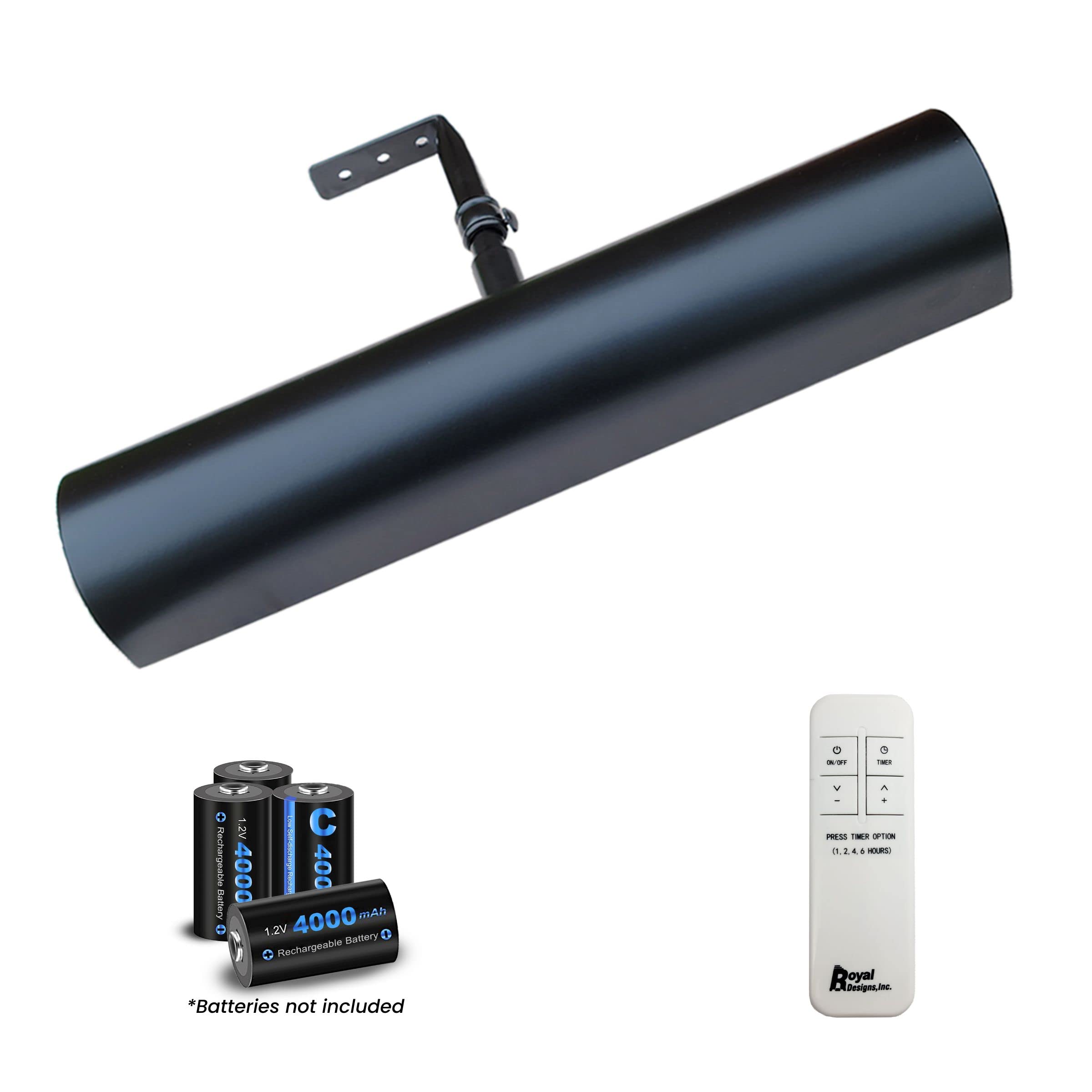 Royal Designs, Inc. Cordless Remote Control Led Picture Light, Dimmable With Timer Function, Black, 12.75 Inches, 2 Pack