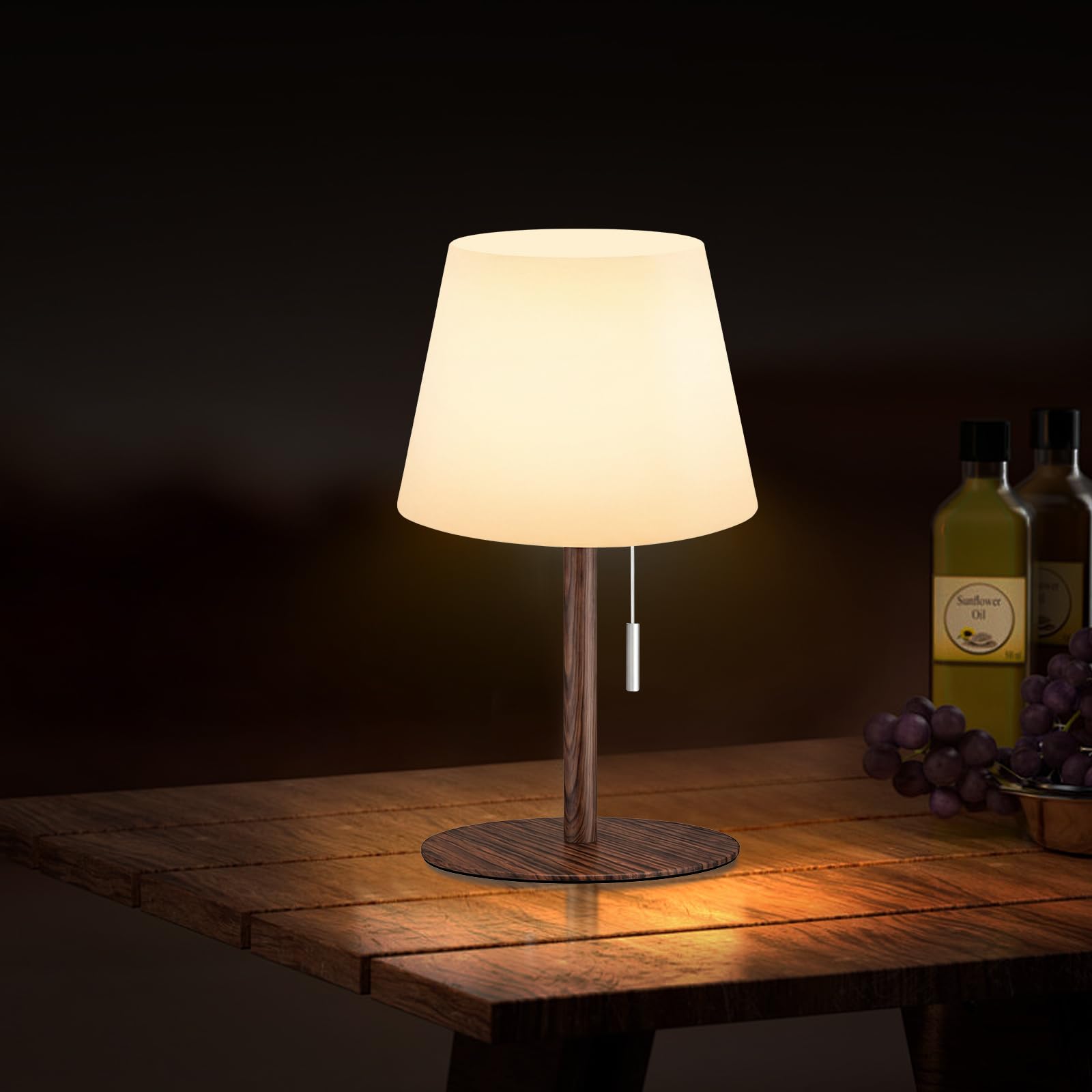 Gewiny Shower Lamp Battery Operated Outdoor Table Lamps Cordless Waterproof LED Dimmable Warm White and RGB Table Lamps Recharge