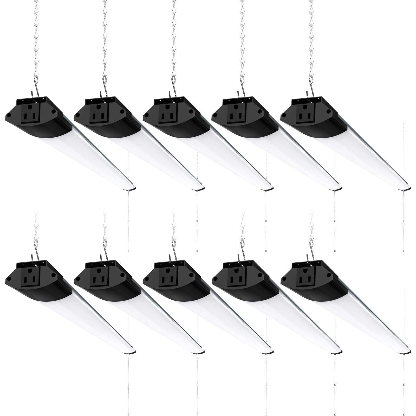Barrina BS84 LED Shop Lights for Workshop 4FT, 84W, 10000LM, 5000K Utility Shop Lights, Pull Chain ON/Off, Hanging or Flush Moun