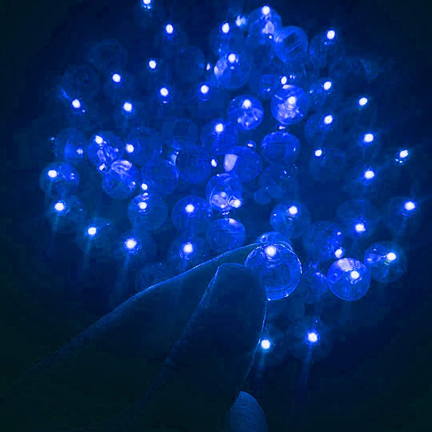 Jjgoo 100Pcs Blue Led Balloon Lights, Waterproof Flash Round Tiny Led Light For Paper Lantern Easter Egg Pumkin Birthday Party W