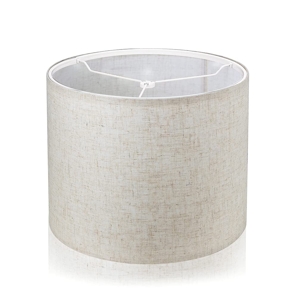Wellmet Lampshade - 16X16X12 Linen Fabric Drum Shade, Assembly Required, Classic Modern Style, Model Ds-Tls