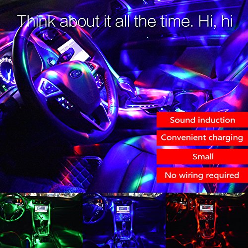 Miuko Sound Activated Multi-Color Disco Ball Light - Festival Party Stage Light, Car Decoration - 2-Pack (Battery Operated)