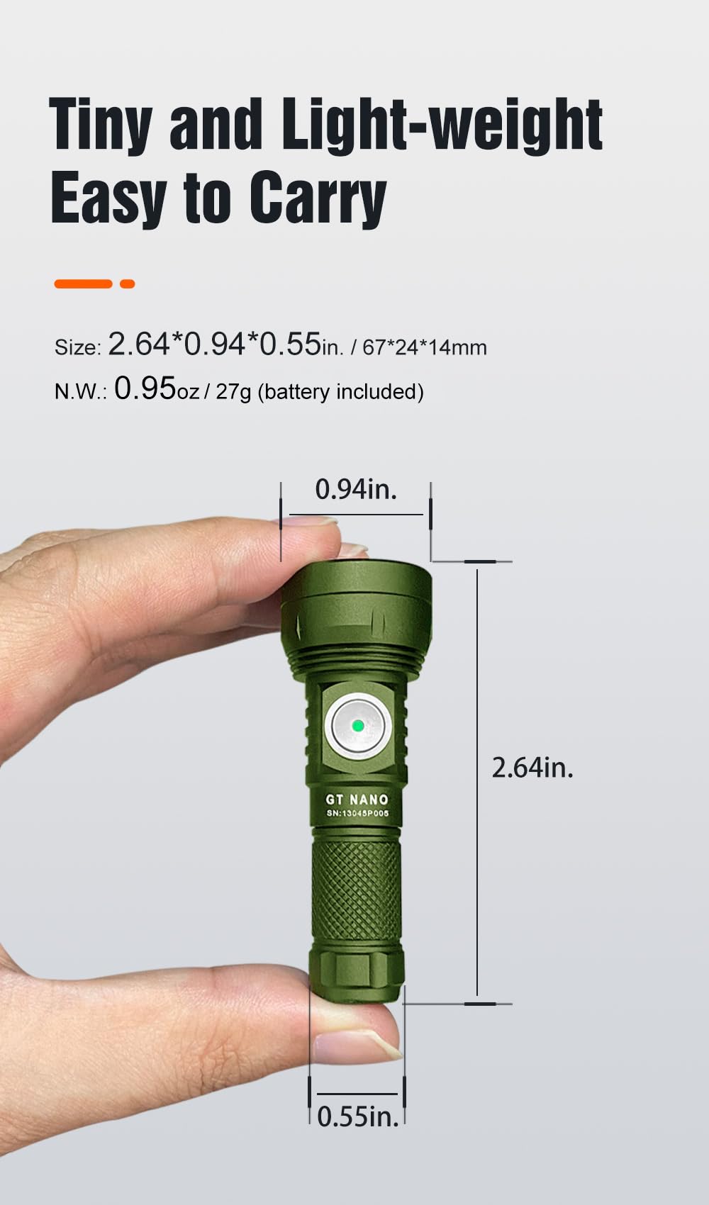 Lumintop Gt Nano 3.0 Keychain Flashlight 700 Lumens Mini Flashlight 400 Meters Beam Distance Built-In Usb-C Charging 10280 Li-Io