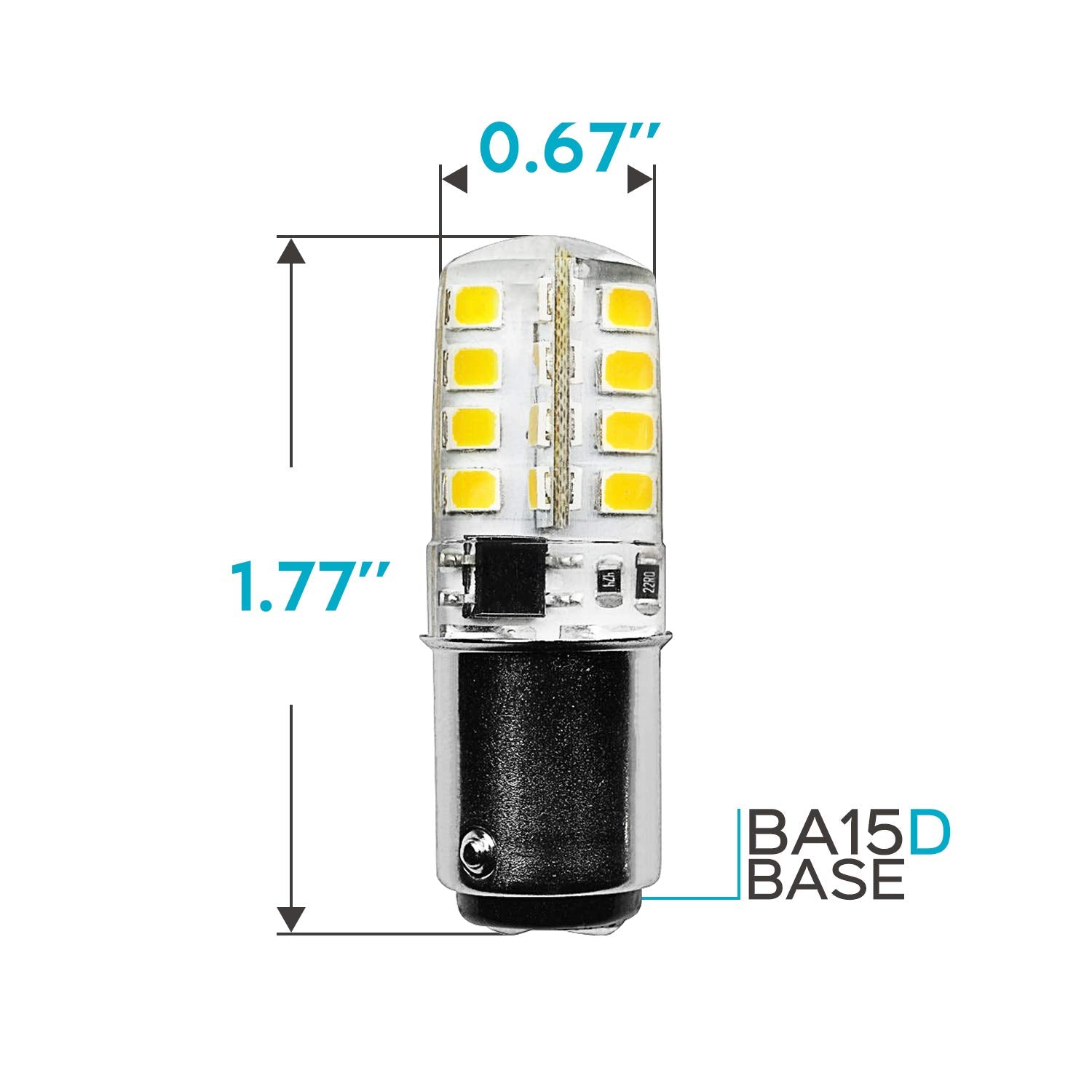 LUXRITE BA15D LED Bulb, 3W 120V, 40W Equivalent, Warm White 2700K, 200 Lumens, Double Contact Bayonet, Model