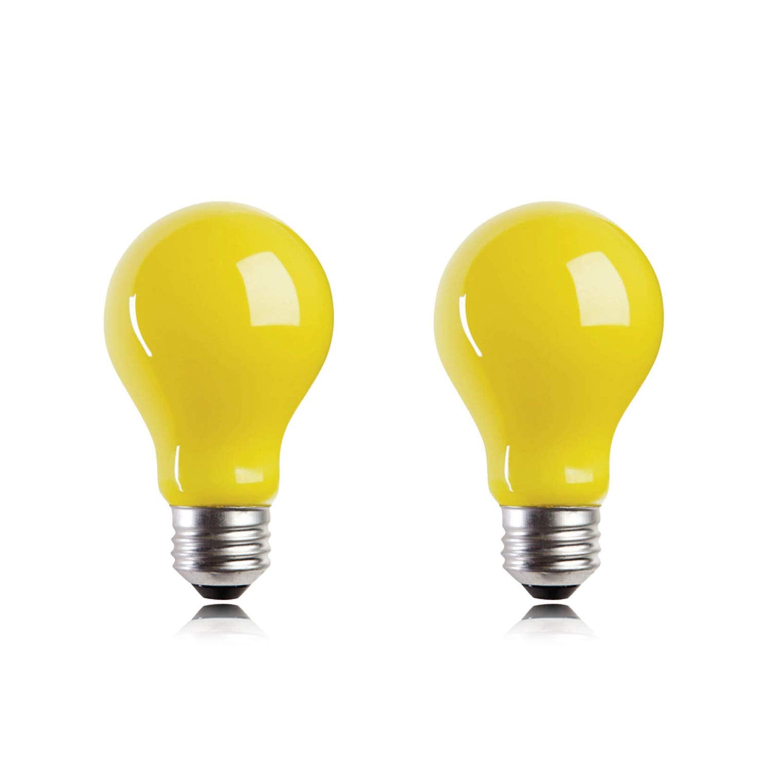 Helloify LED Bug Light Bulb, Vintage Edison, Amber, A19 5W, E26, 2 Pack, High Brightness Filament Lamp for Outdoor and Indoor Use