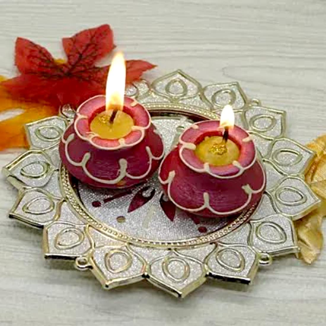 Kivya Matki Diya For Diwali Decoration Decorative Terracotta Diyas | Wax Candles For Puja And Festival Decor - Set Of 12