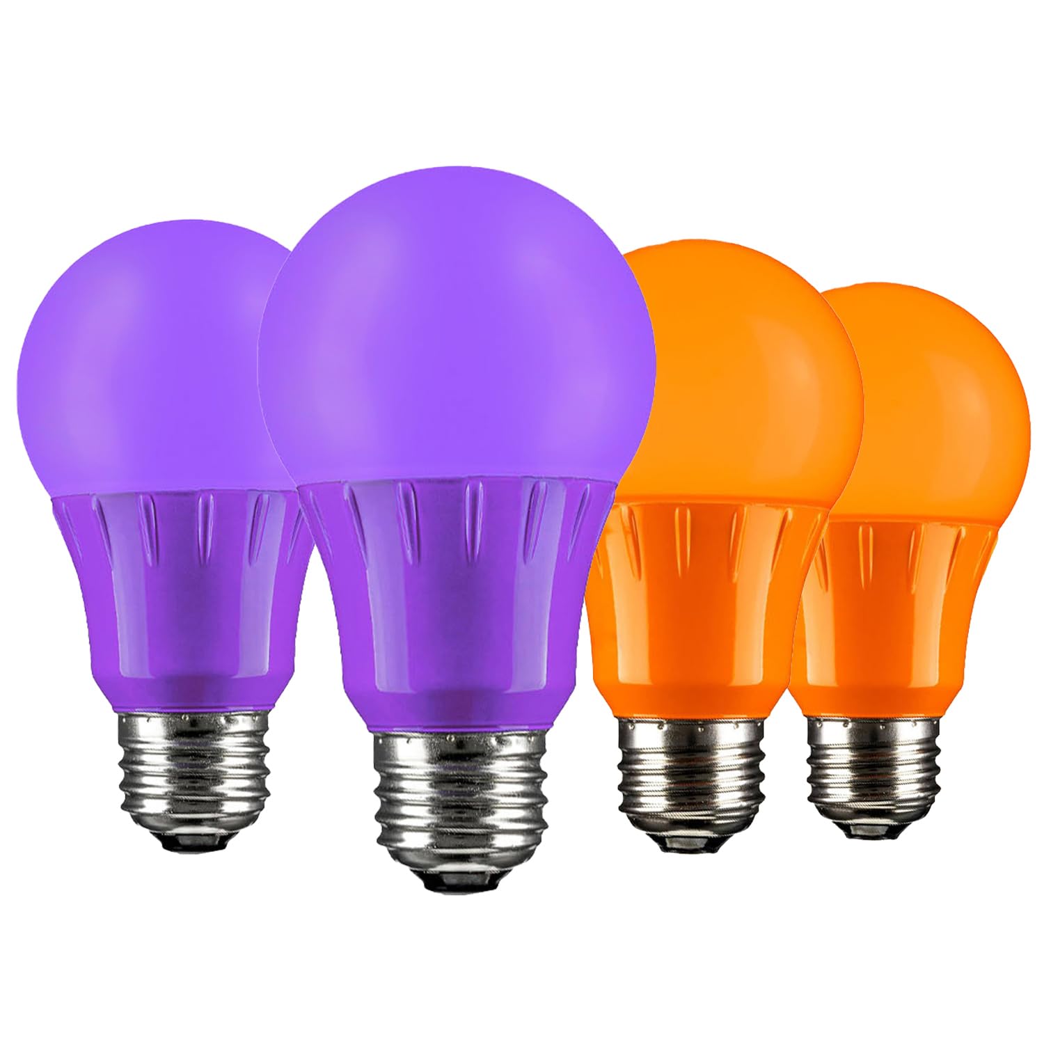 Sunlite 41520-SU LED Decorative 3 Watt (25W Equivilant) Holiday Light Bulb, Halloween Lighting, 120 Volt E26 Medium Base, Non-Dimmable, UL Listed, Orange and Purple 4 Pack