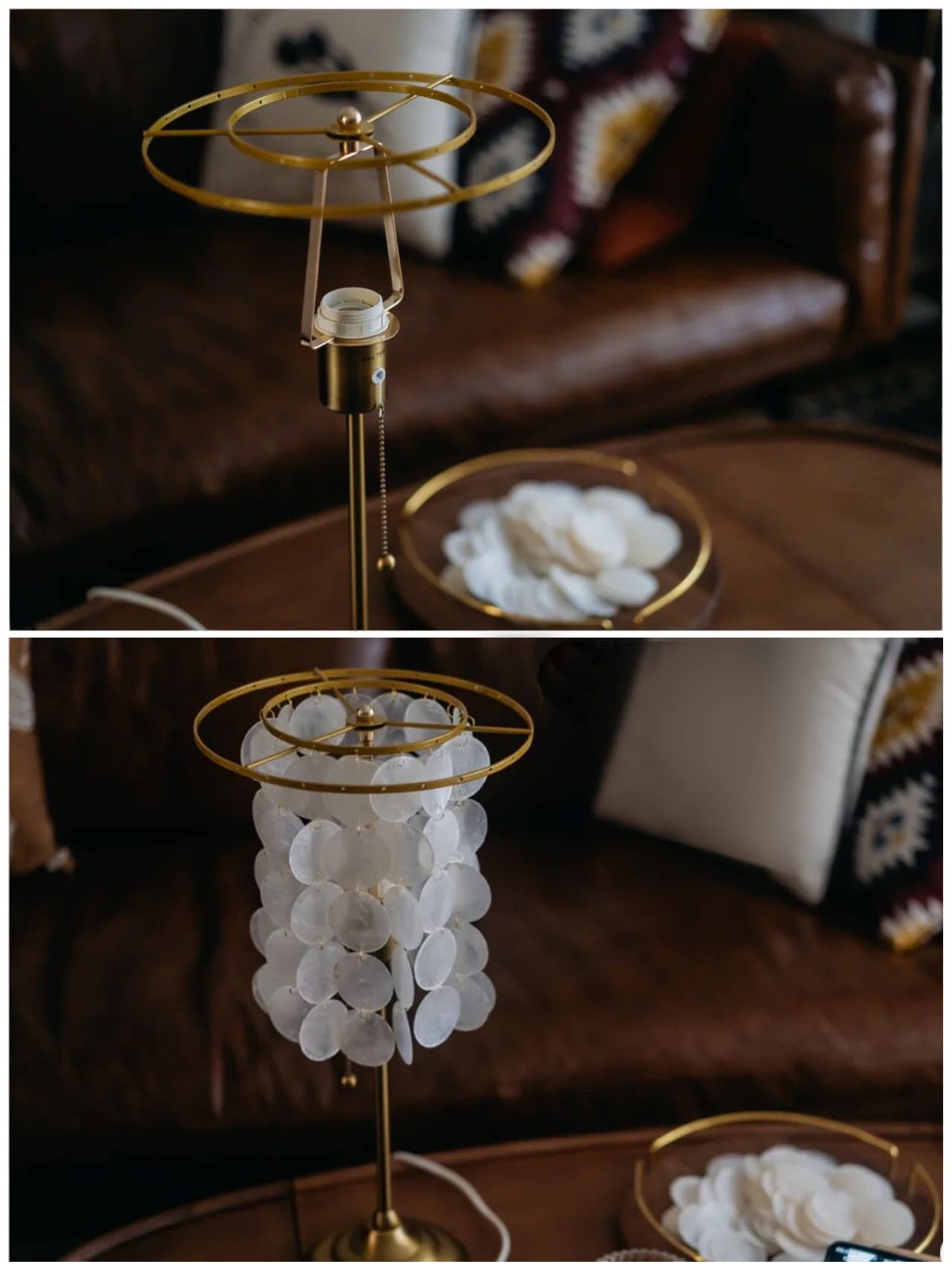 Riseon Lamp Shade Frame With Hanging Holes, Diy Lamp Shade Wire Ring Support Hanging E27 Chandelier Frame Harp Lamp Shade Bracke