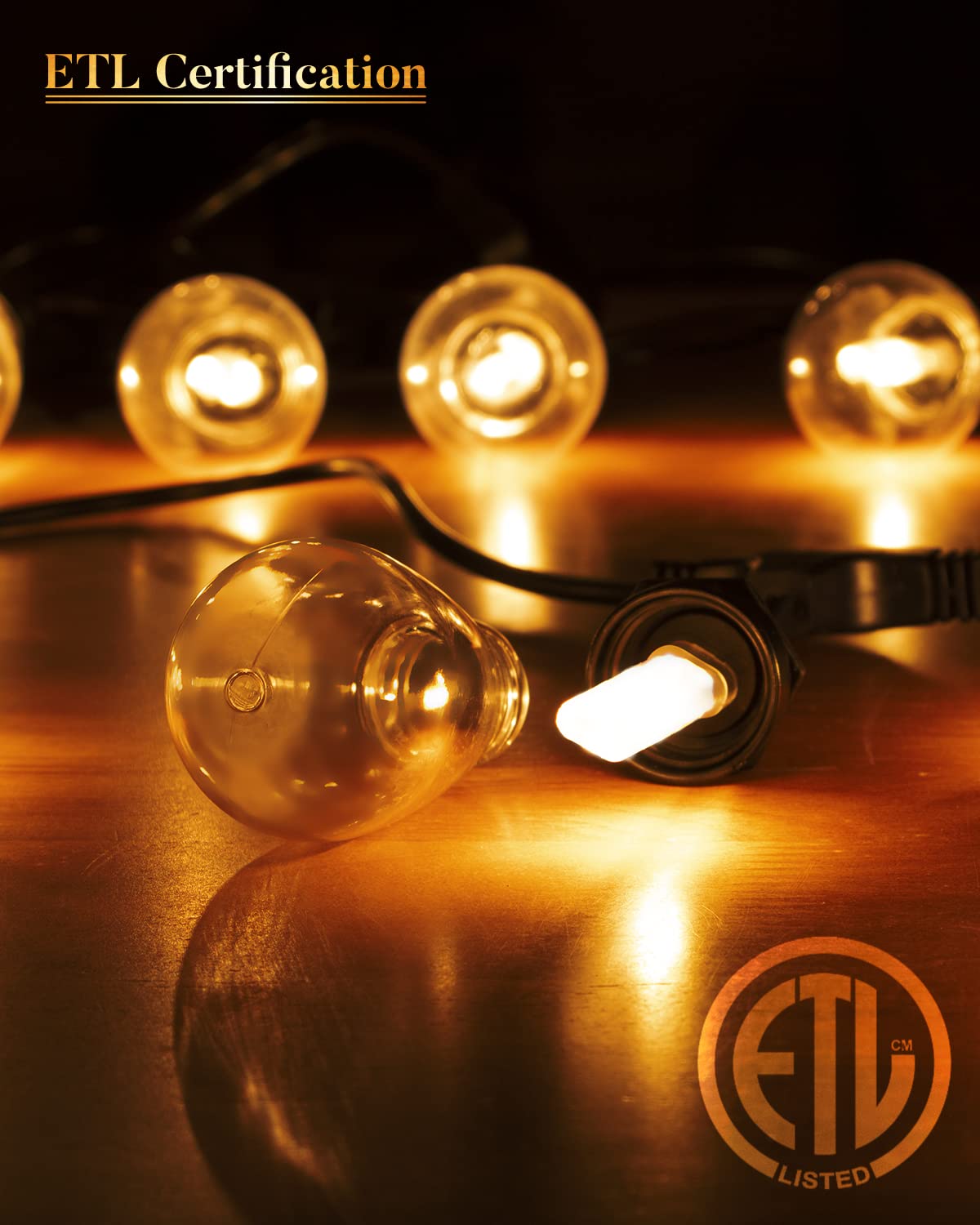 Lightdot Outdoor Dimmable LED Light String, 200ft (2x100ft), Warm White, Heavy-Duty, 60+4 Shatterproof Bulbs, ETL Listed