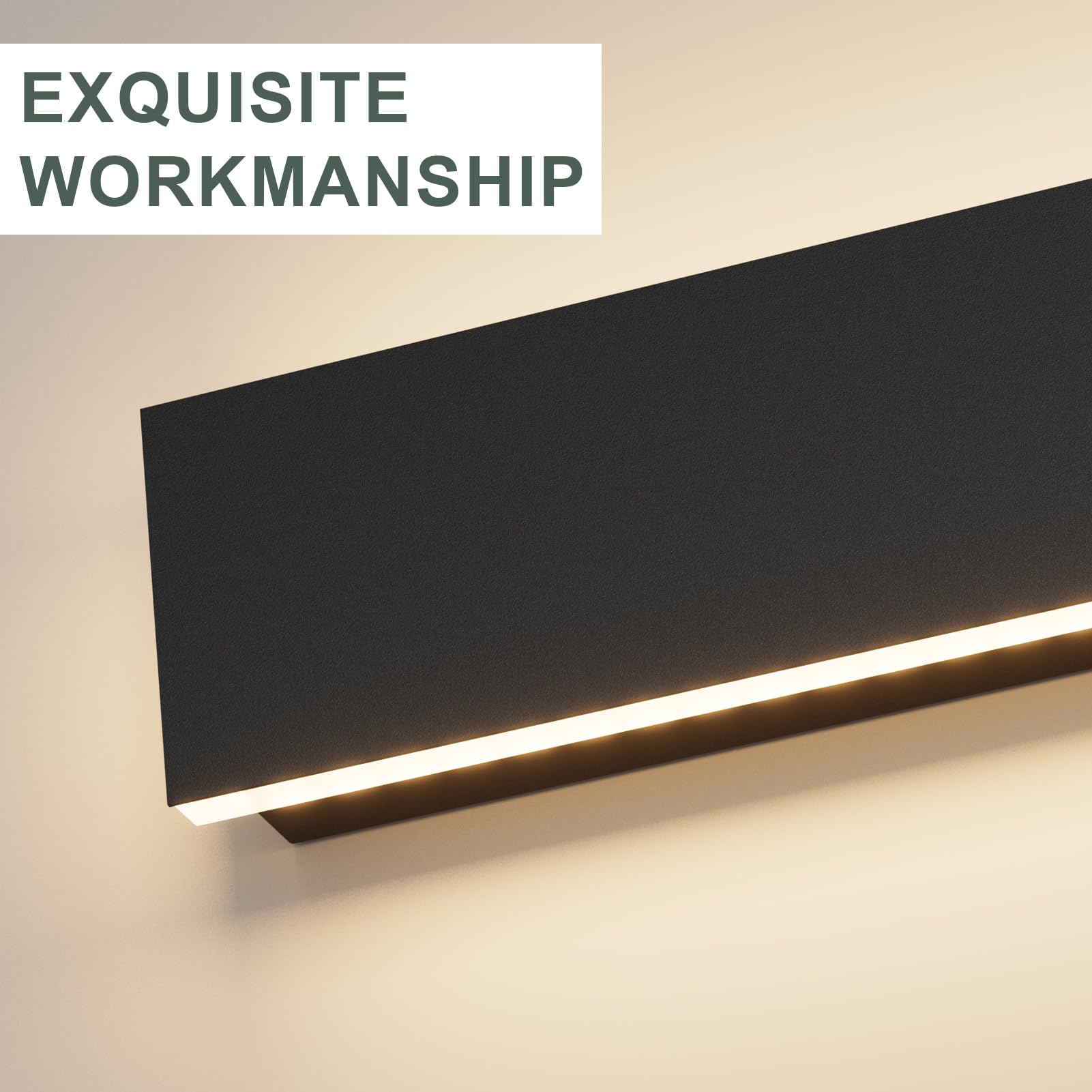 Outdoor Lights 2 Pack,Modern Outdoor Wall Light Long Strip Led Wall Sconce Ip65 Anti Rust Warm Light Fixture 3000K Exterior Wall